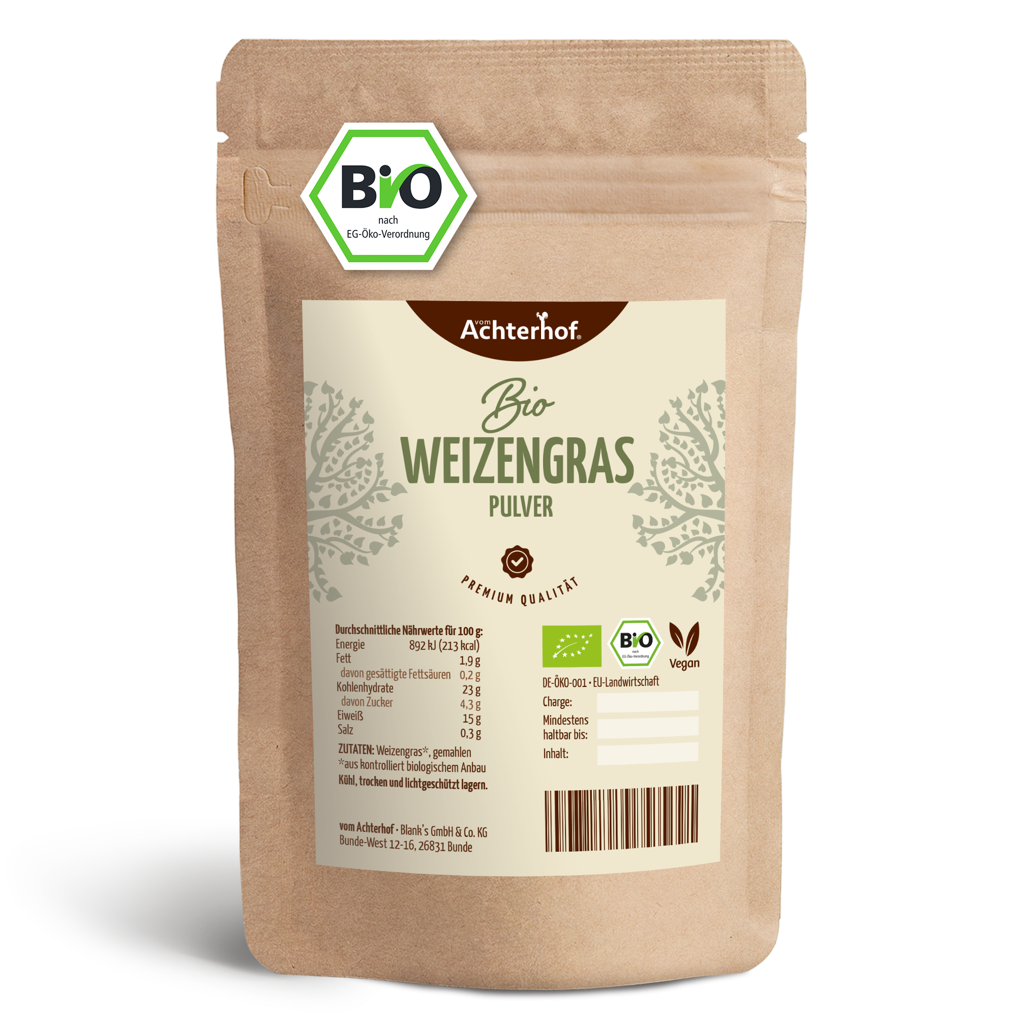 Weizengras Pulver Bio (1000g)