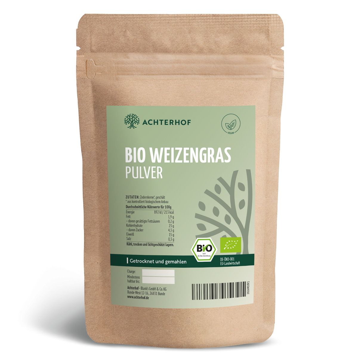 Poudre d'herbe de blé bio (1000g)