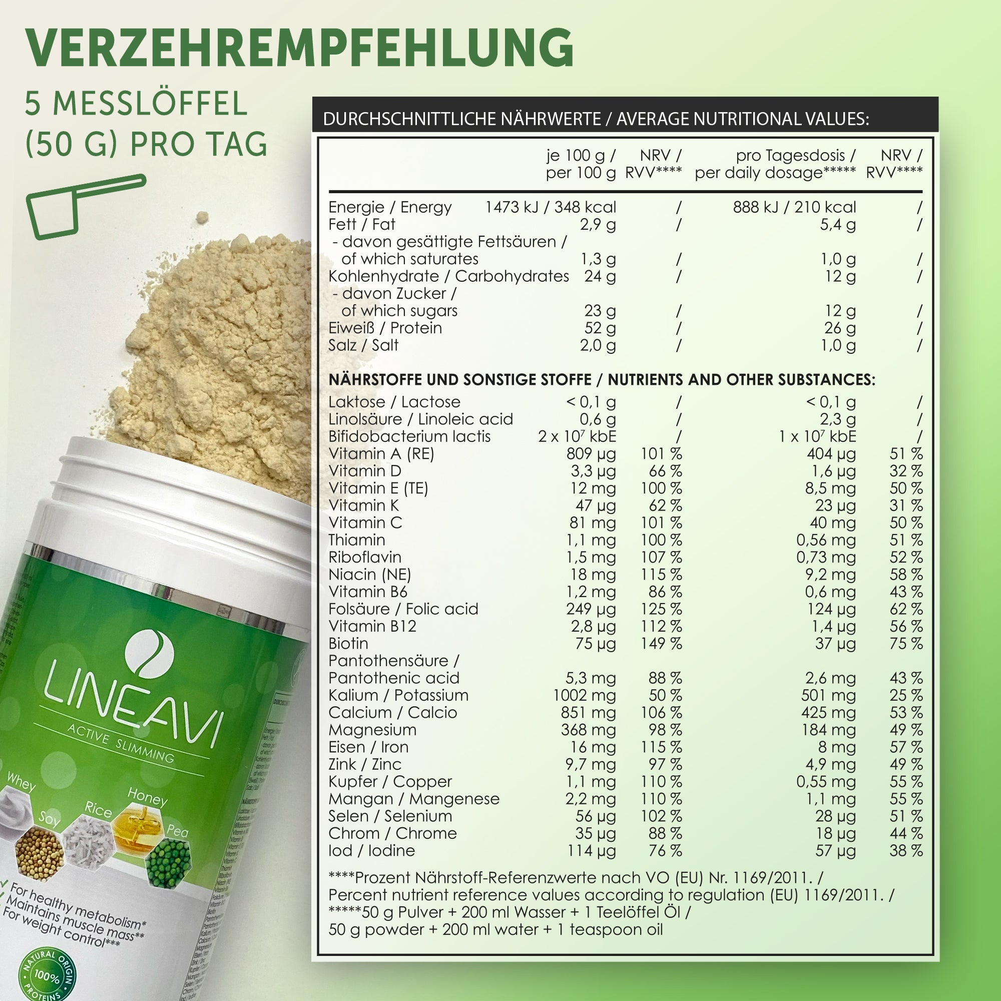 LINEAVI Aktivkost Diät Shake + Shaker (500g)