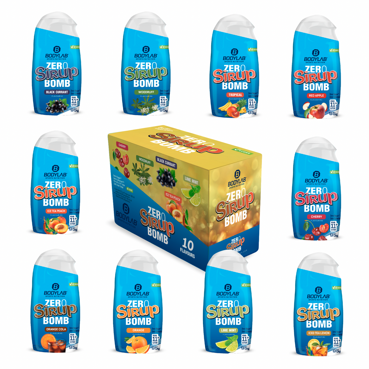 Box Bestseller ZERO Sirop BOMB (10x95ml)