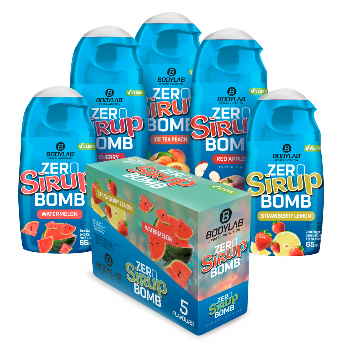 BOMBE de sirop ZÉRO 1.0 - 4.0 Boîte (5x65ml)