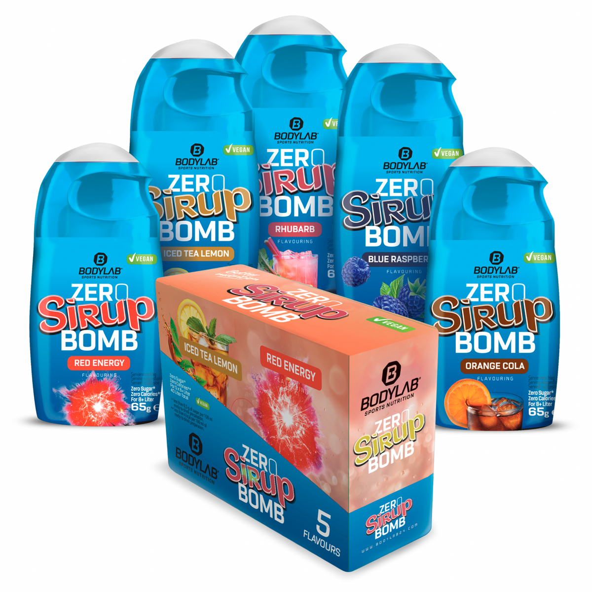 BOMBE de sirop ZÉRO 1.0 - 4.0 Boîte (5x65ml)