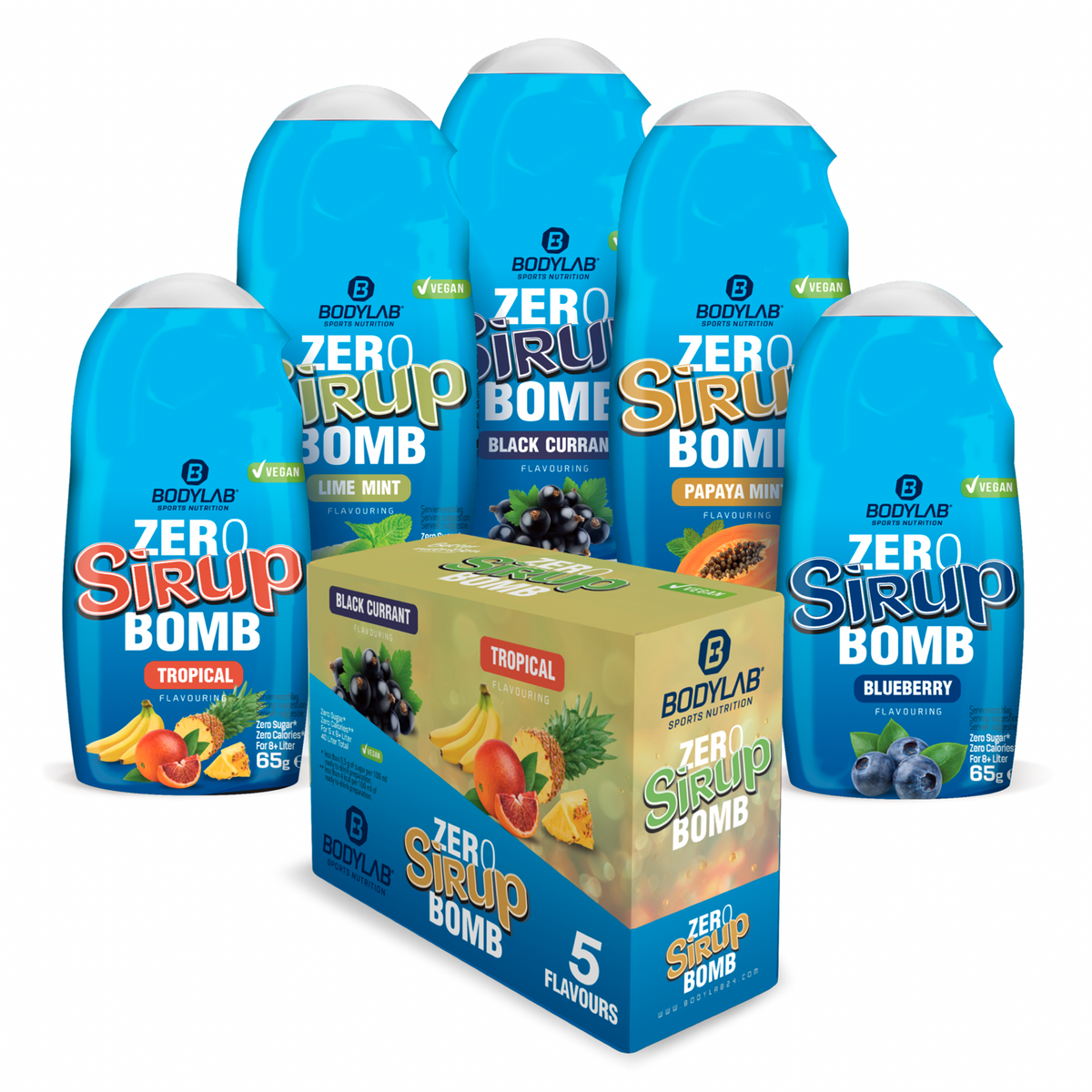 BOMBE de sirop ZÉRO 1.0 - 4.0 Boîte (5x65ml)
