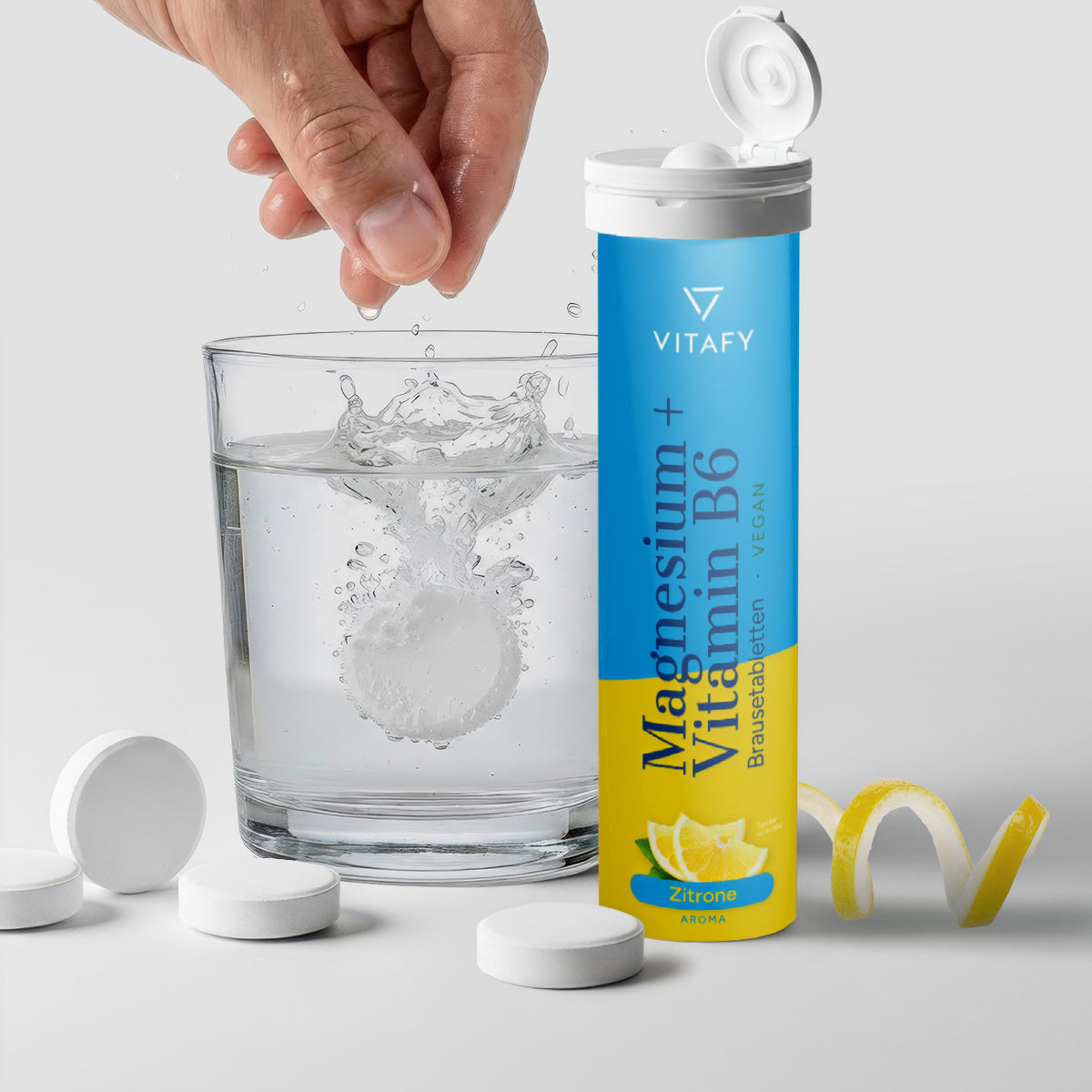 Magnesium + Vitamin B6 - Zitrone (20 Brausetabletten) - 6er Pack