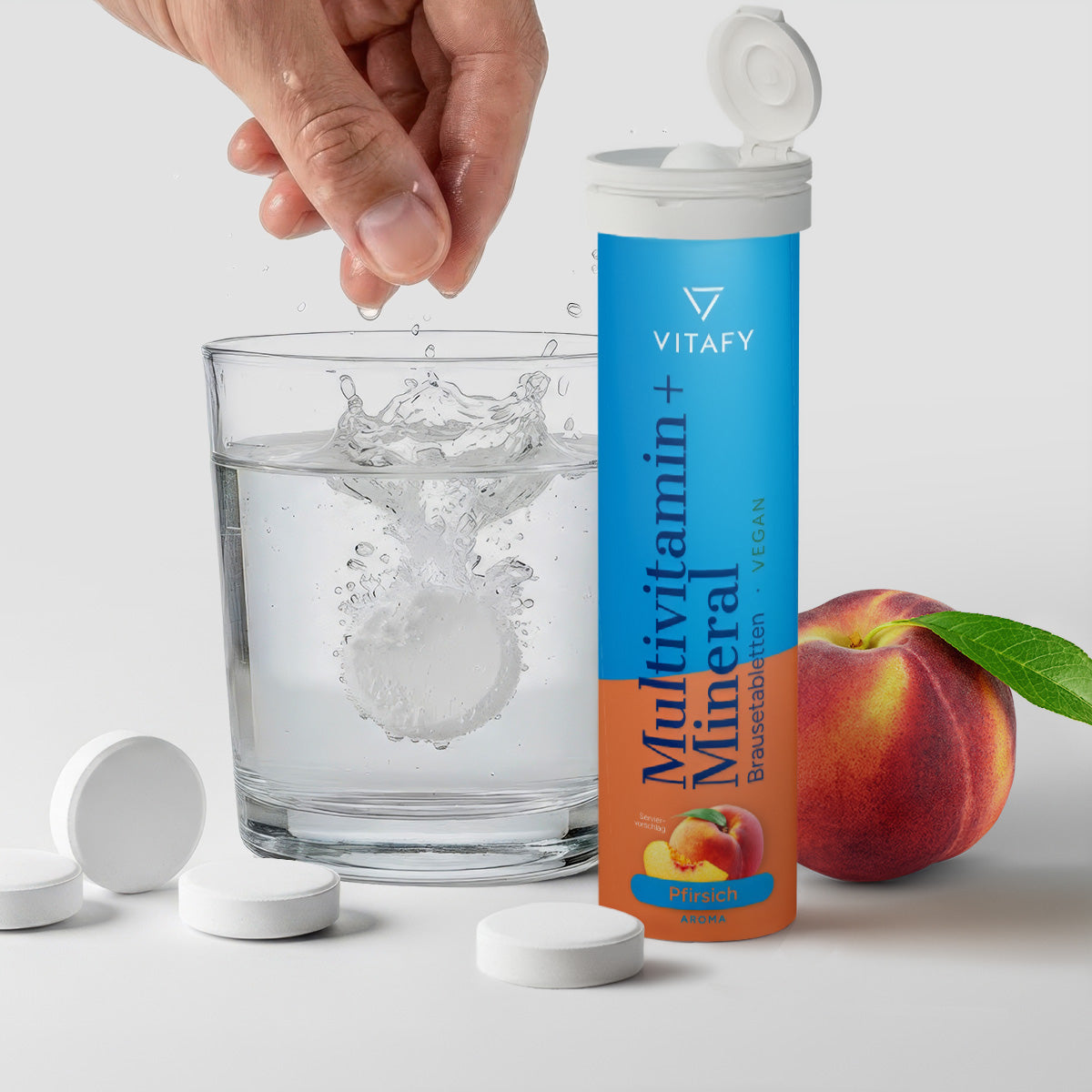 Multivitamine + Minéraux - Pêche (20 comprimés effervescents) - Lot de 6