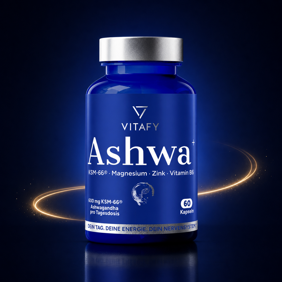 Ashwa+ Ashwagandha KSM-66™ mit Magnesium, Zink & Vitamin B6 (60 Kapseln)