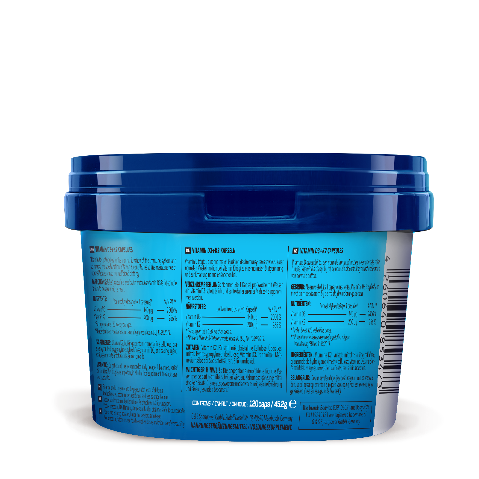 Vitamin D3 + K2 (120 Kapseln)