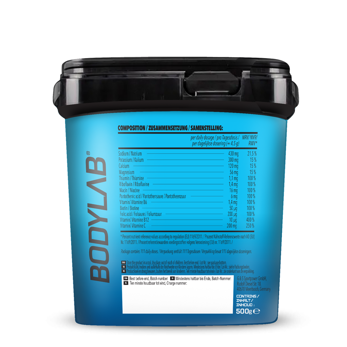 Poudre d'électrolytes (500g) - Arôme Orange