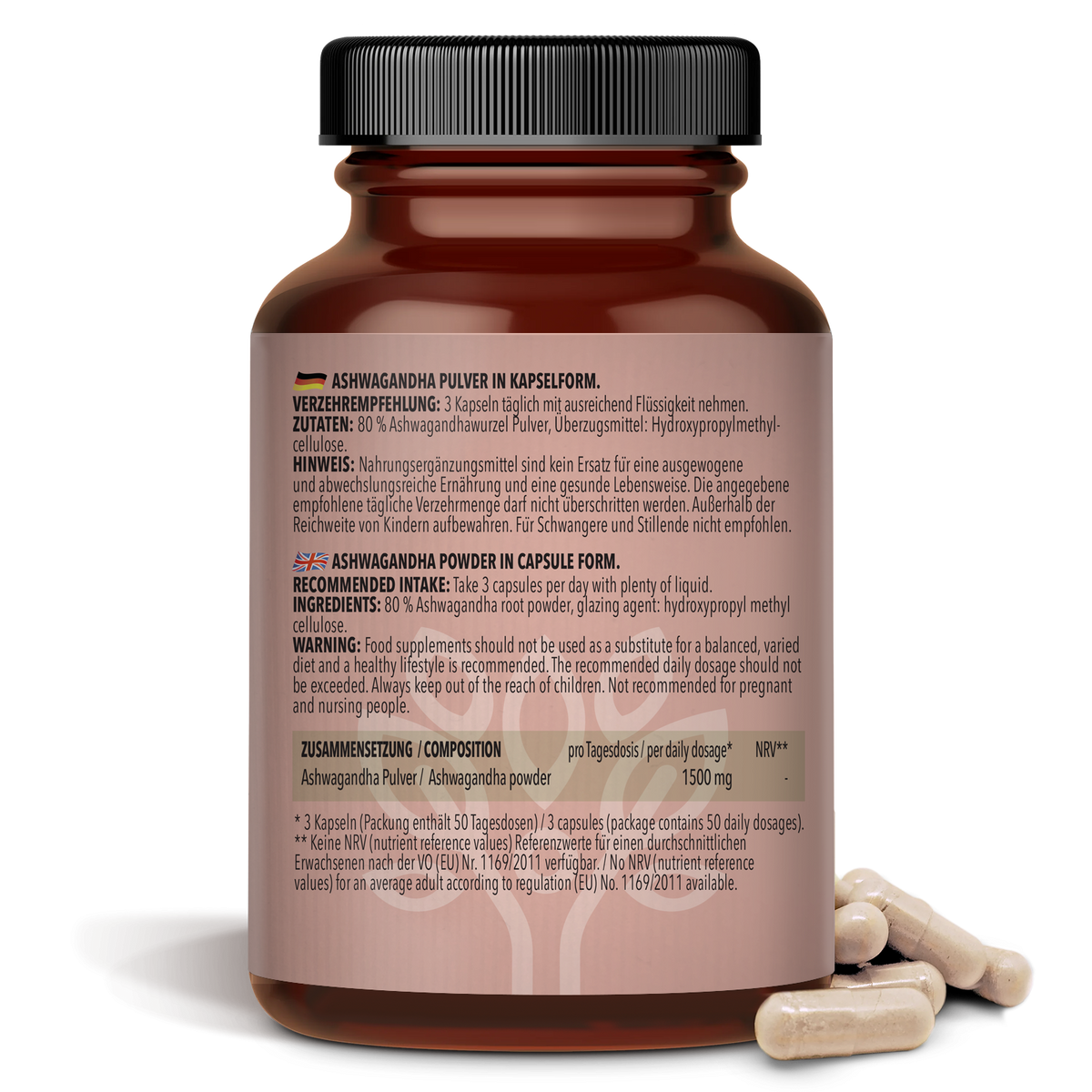 Poudre d'Ashwagandha en gélules (150 gélules)