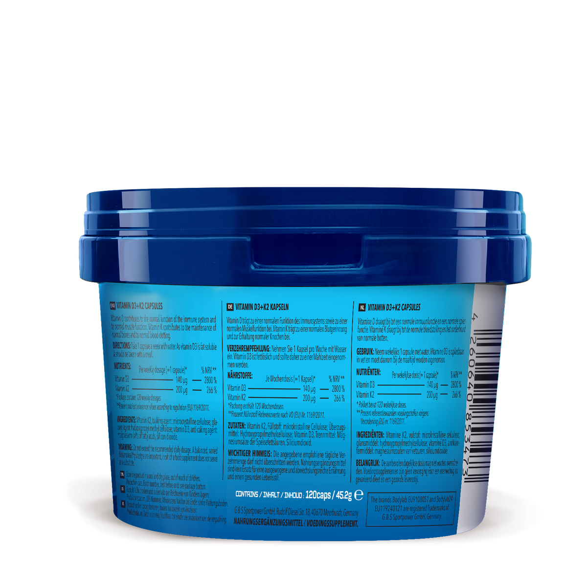 Vitamine D3 + K2 (120 gélules)