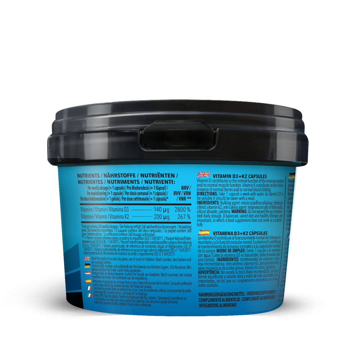 BIG PACK Vitamine D3 + K2 (360 gélules)