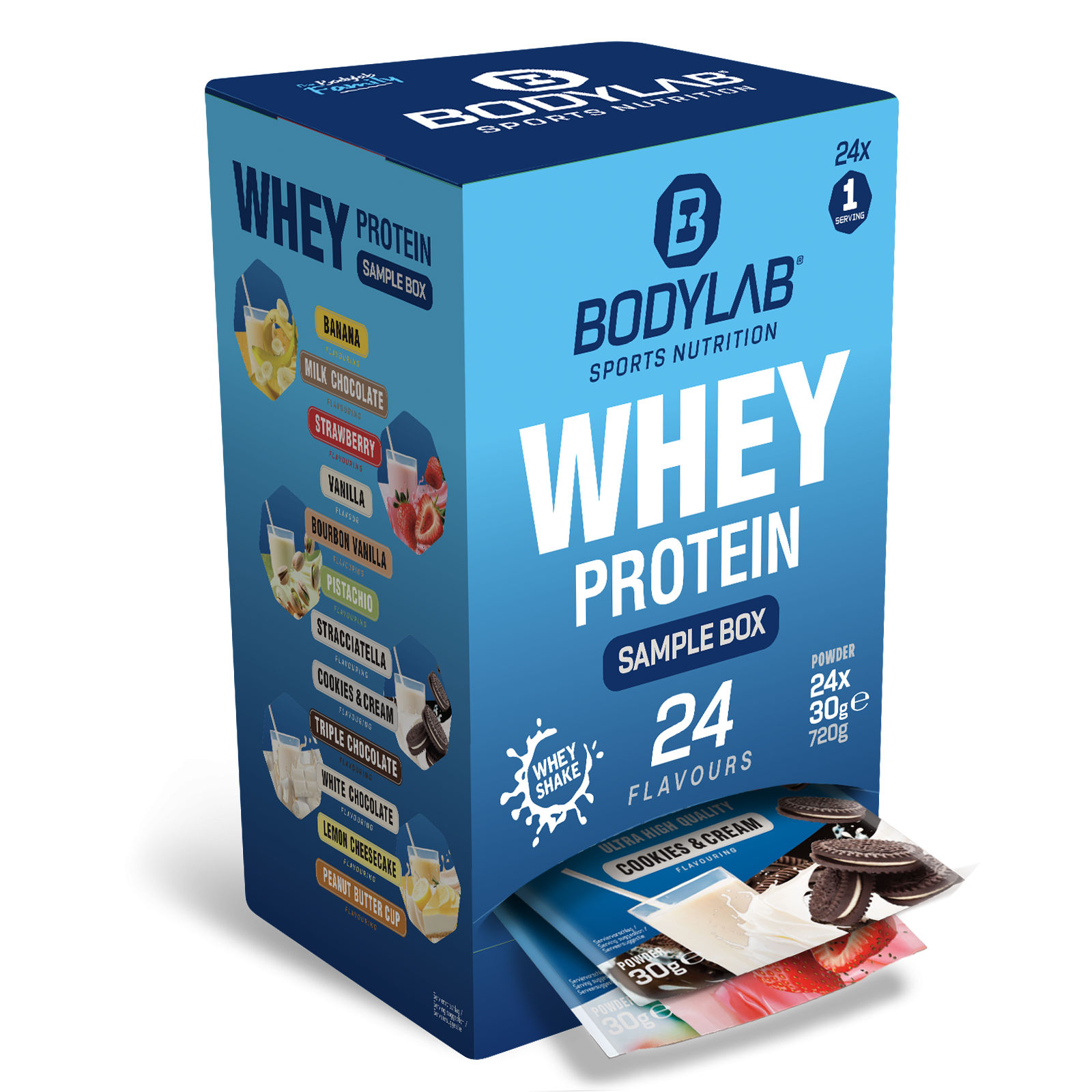 BODYLAB Whey Protein Sample Box - 24 Flavours (24x30g)