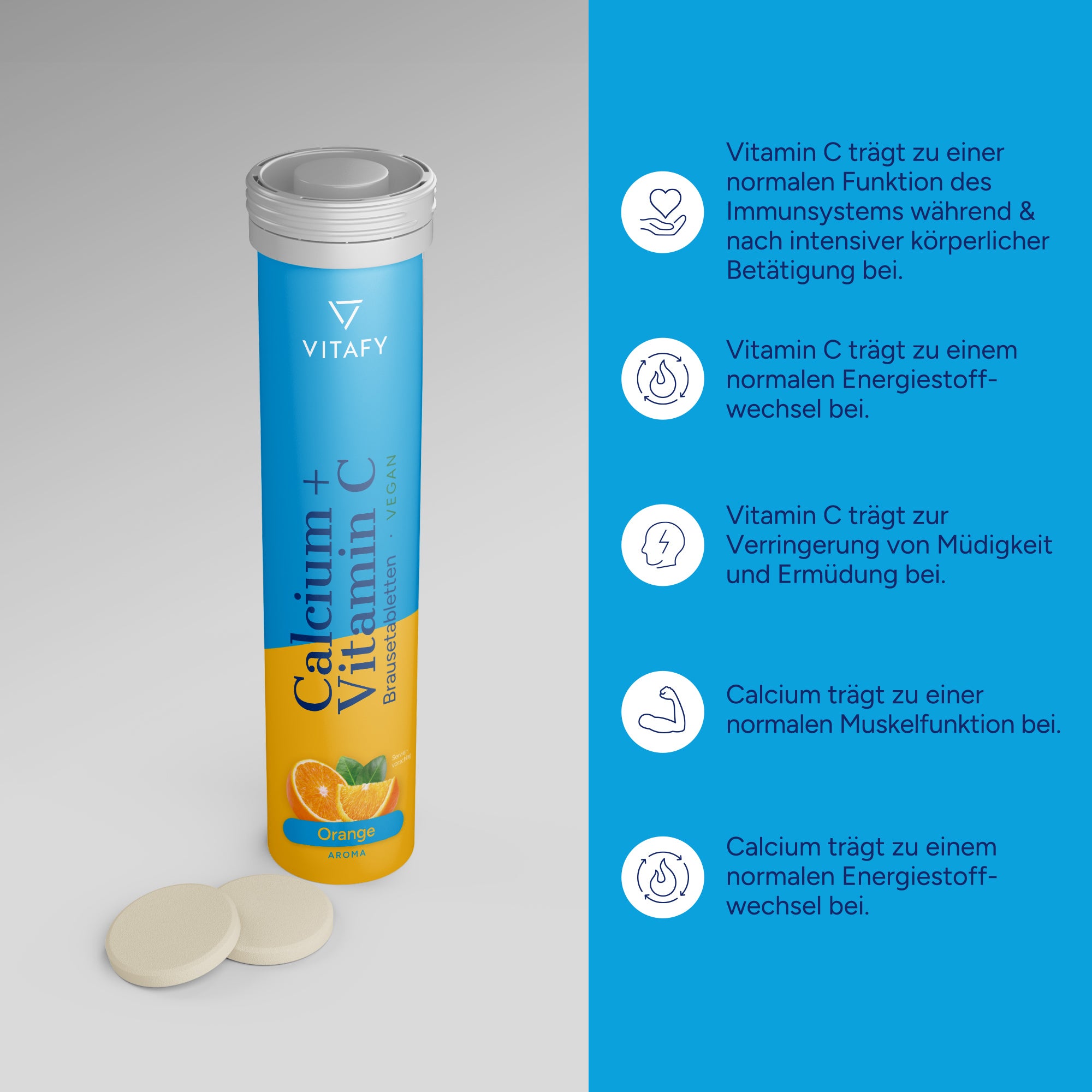 Calcium + Vitamine C - Orange (20 comprimés effervescents)