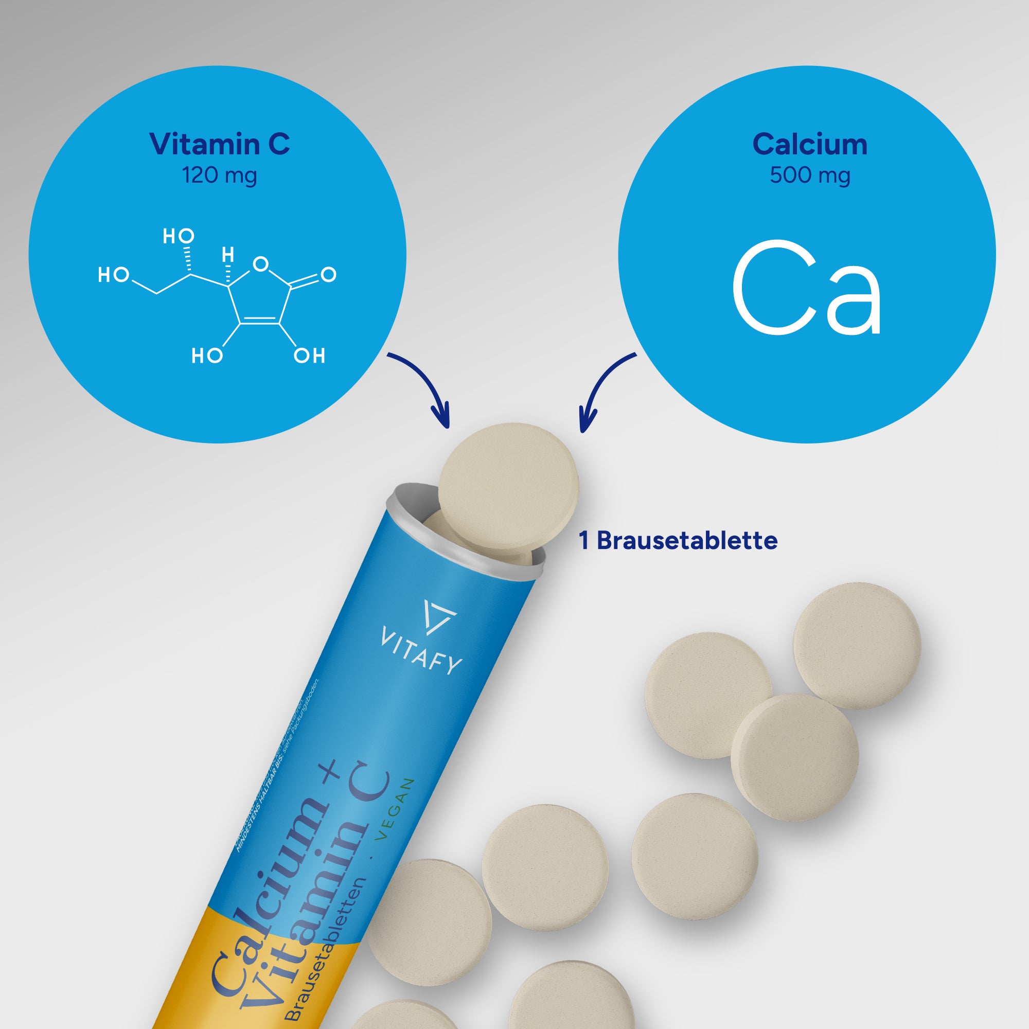Calcium + Vitamine C - Orange (20 comprimés effervescents) - Lot de 6