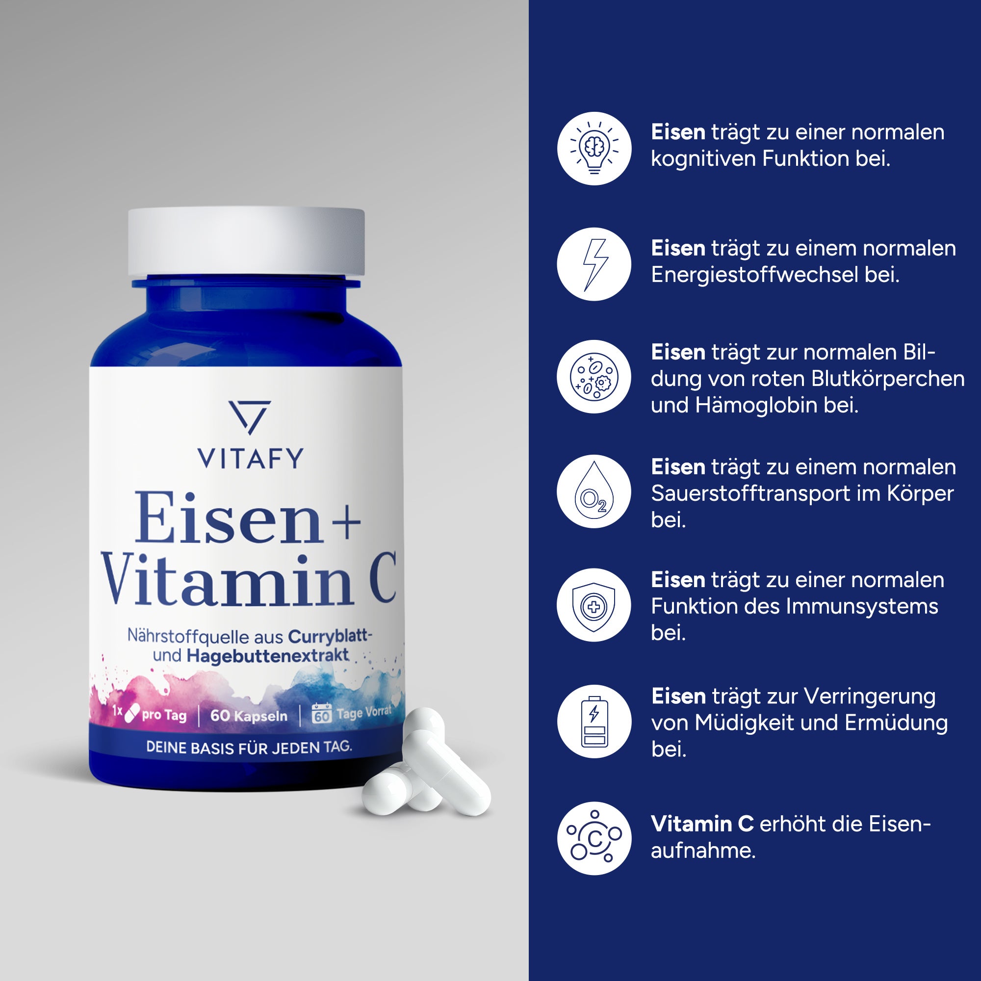 Fer + Vitamine C (60 capsules)