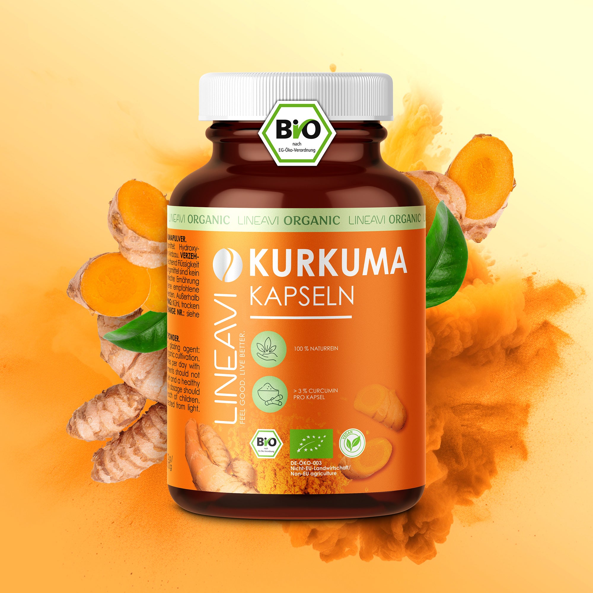 LINEAVI Kurkuma Kapseln bio (180 Kapseln)