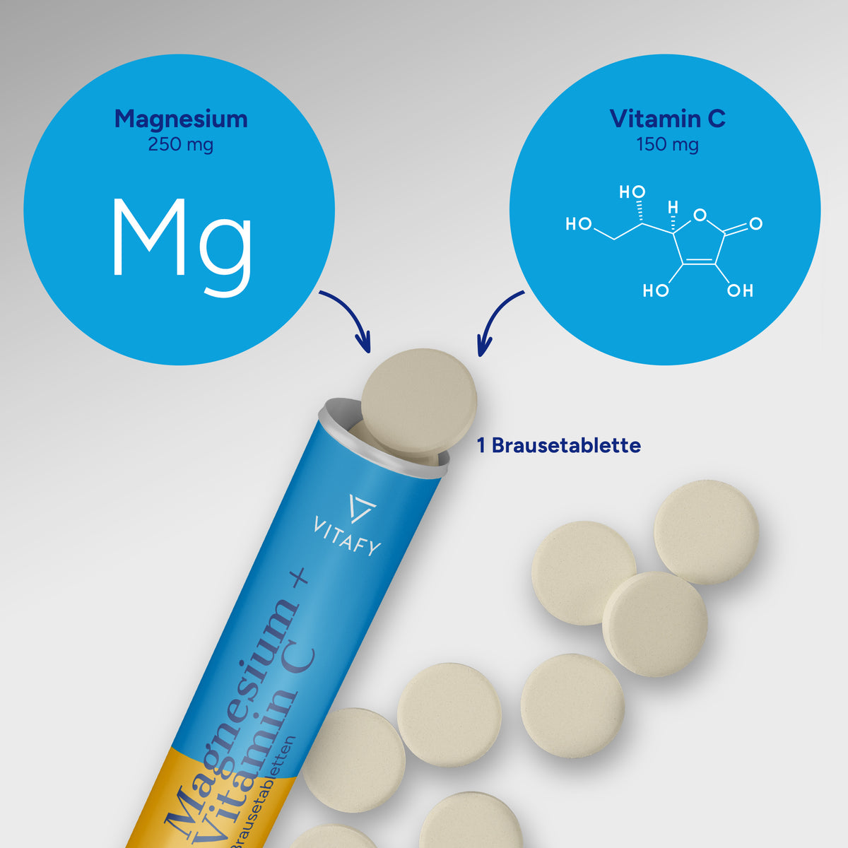 Magnésium + Vitamine C - Orange (20 comprimés effervescents)