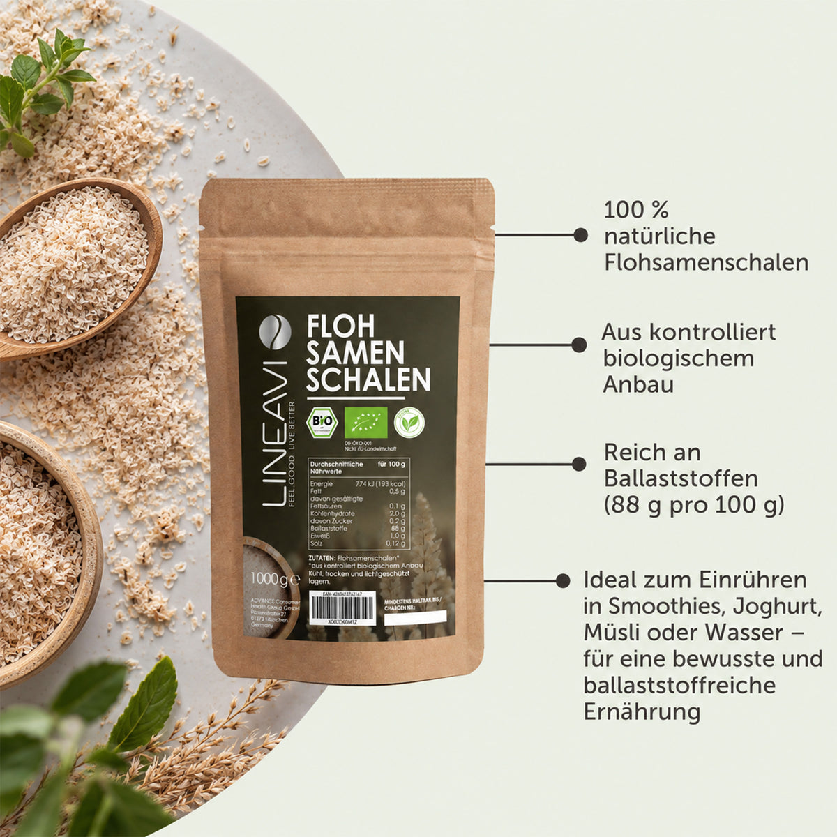 Psyllium blond bio (1000g)