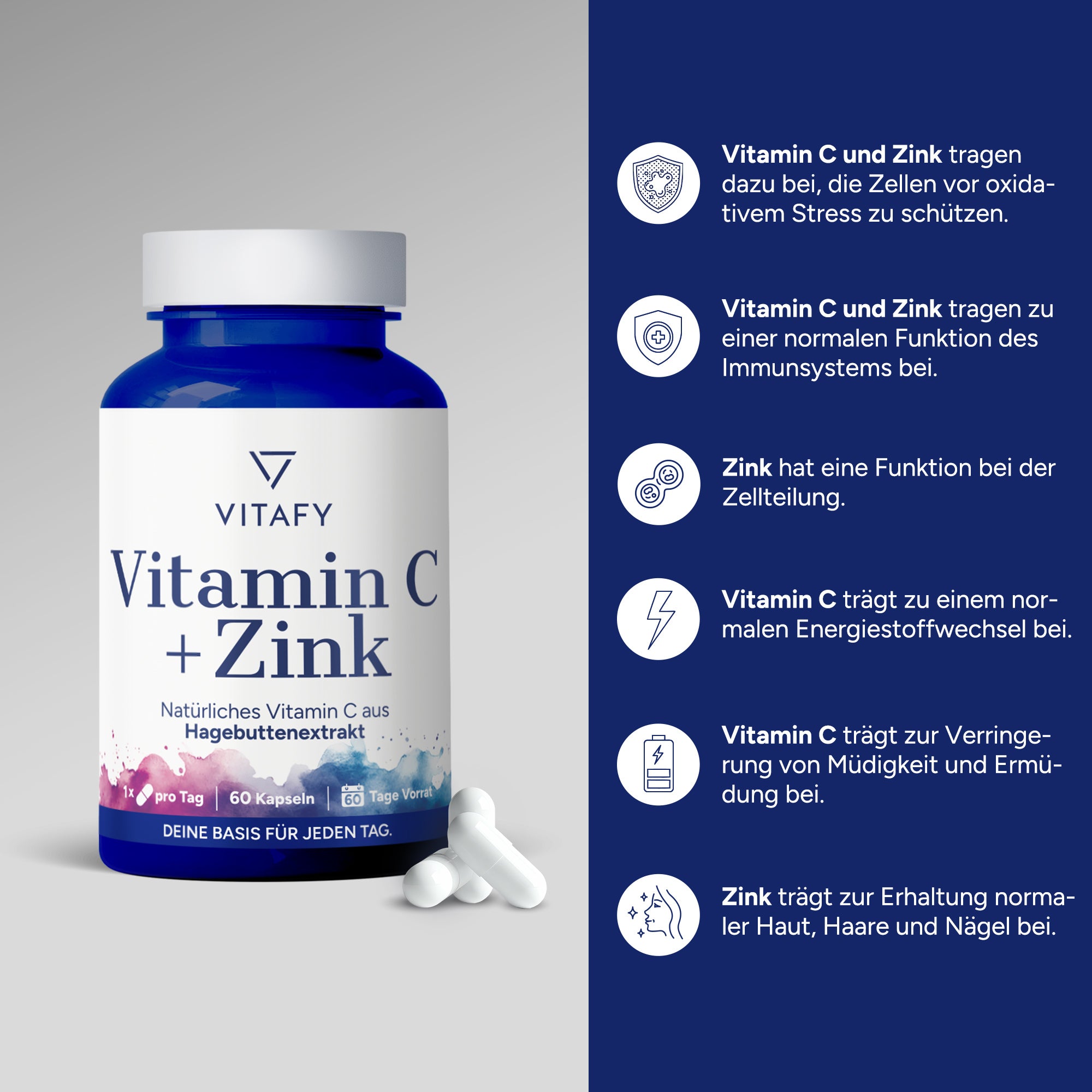 Vitamine C + Zinc (60 gélules)