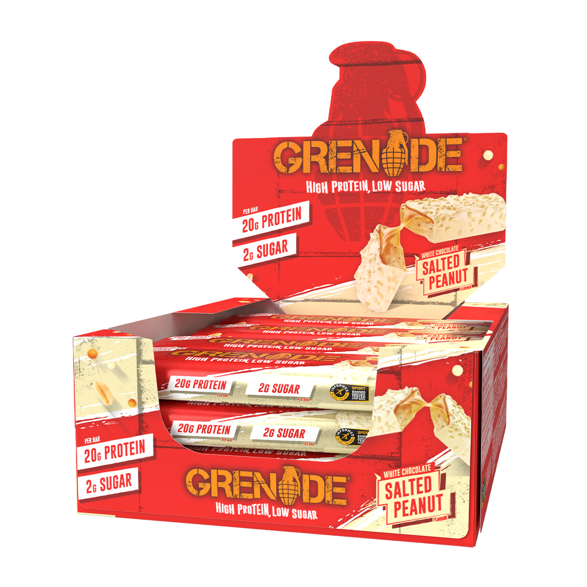 Grenade Protein Bar (12x60g) White Chocolate Salted Peanut