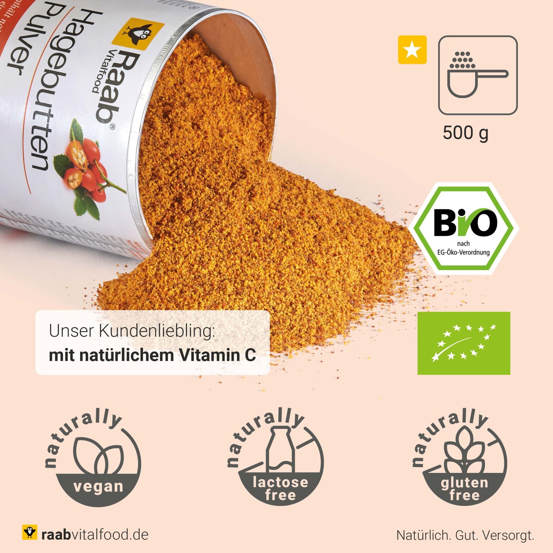 Bio Hagebutten Pulver (500g)