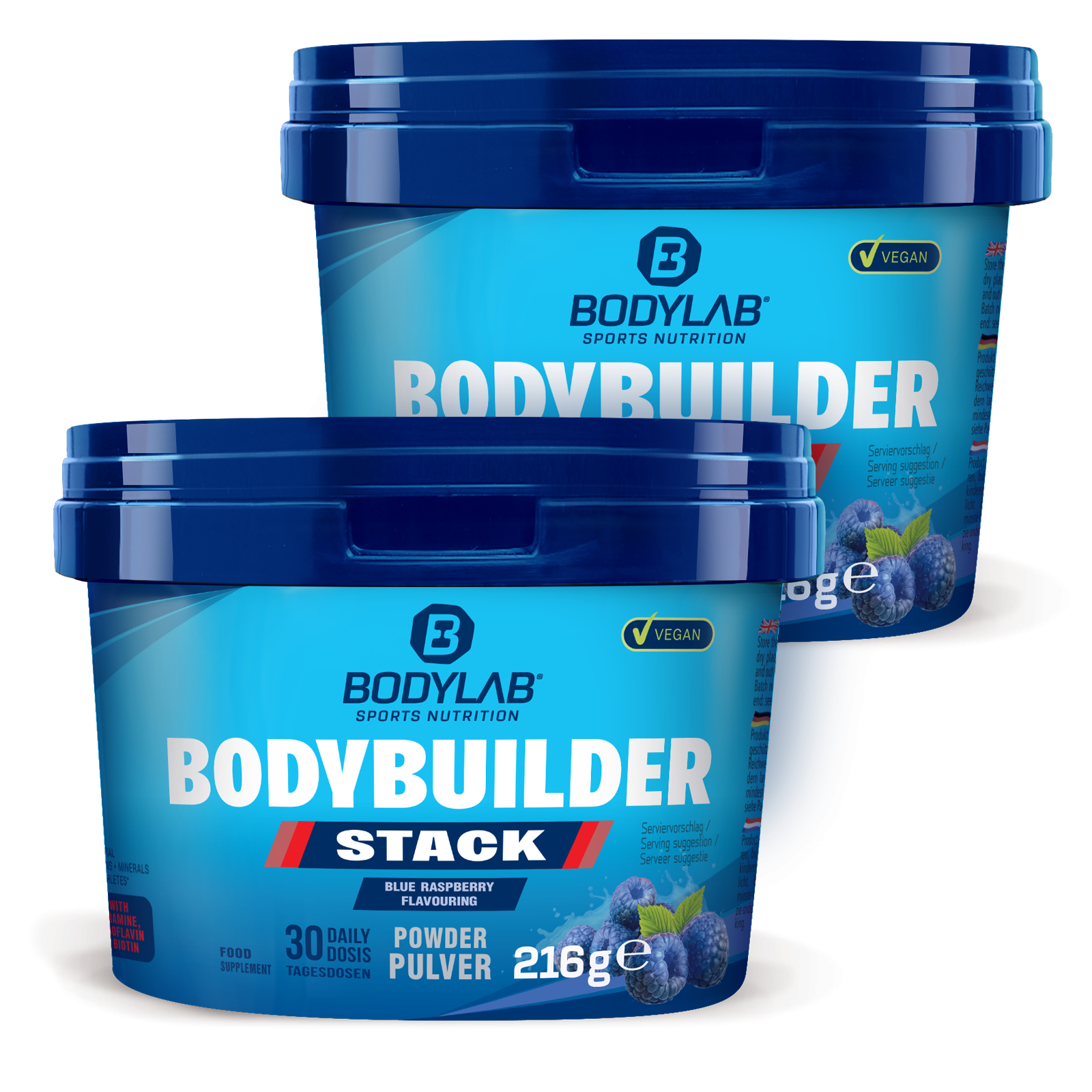2 x poudre Bodybuilder Stack (216g chacun)