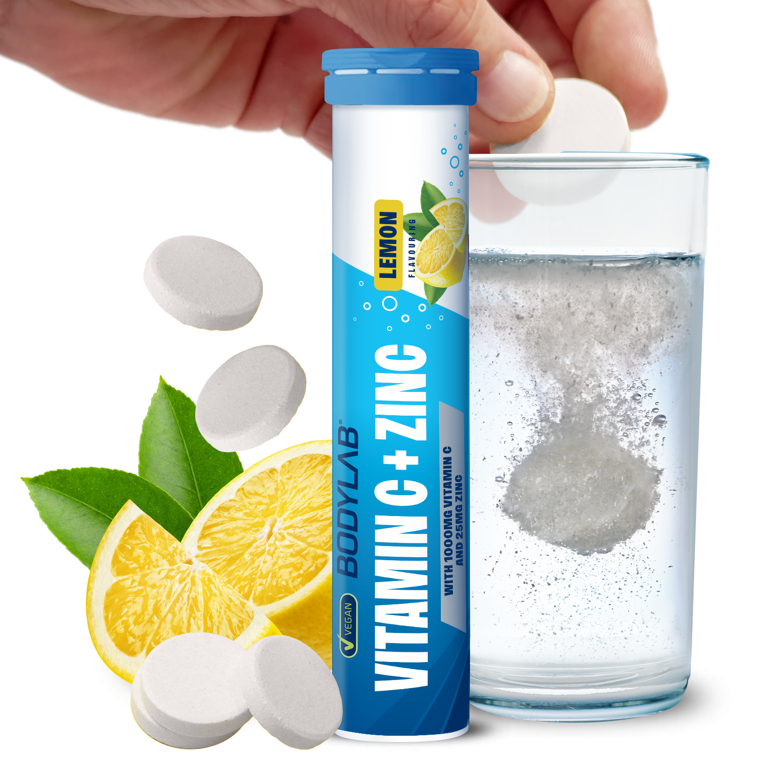 Vitamin C + Zinc - 20 Brausetabletten - Lemon Flavouring