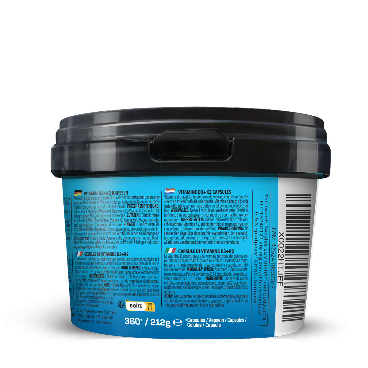 BIG PACK Vitamine D3 + K2 (360 gélules)