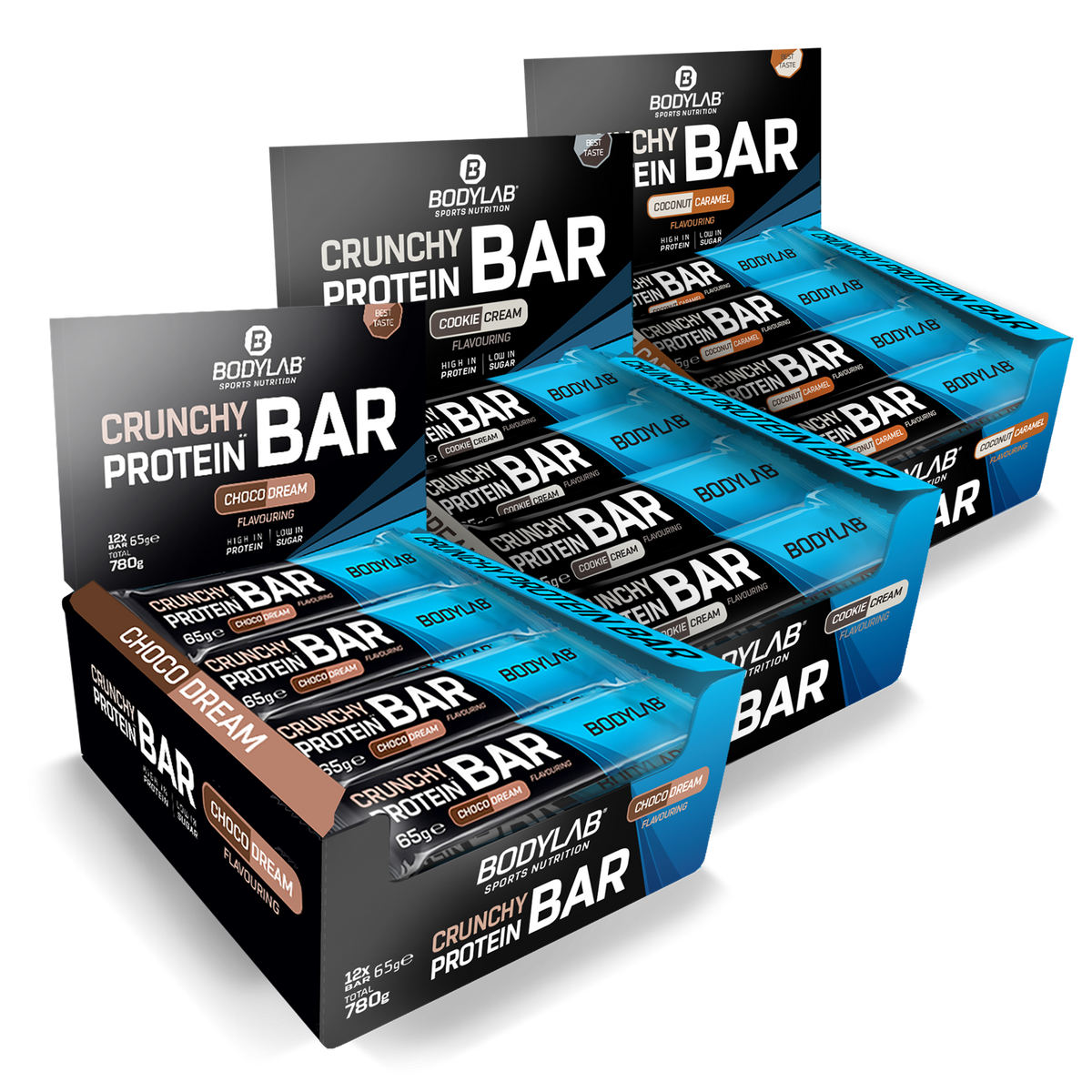 3 x Crunchy Protein Bar Deluxe (je 12x65g)