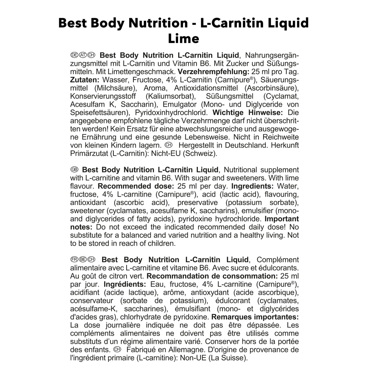 L-Carnitine Liquide (1000ml)