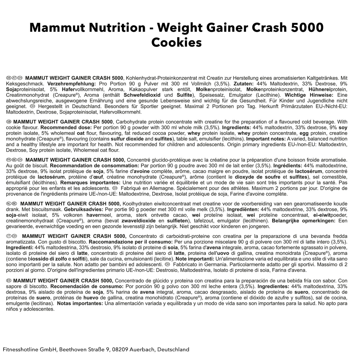 Gainer Crash 5000 (4500g)