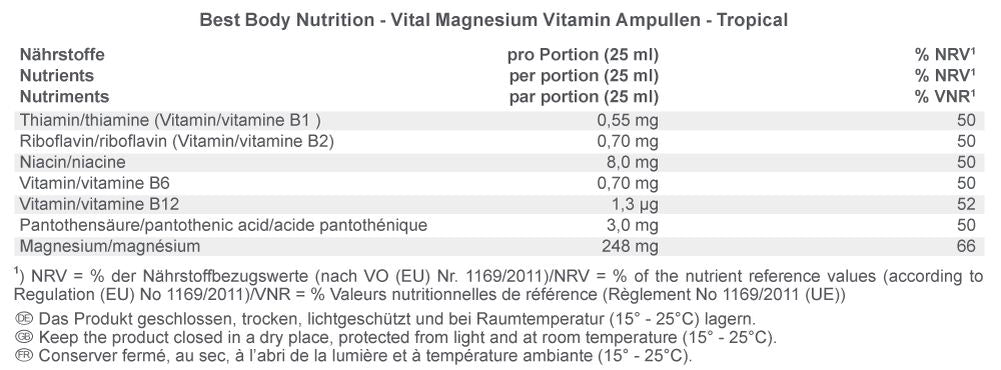 Magnesium liquide tropical (20x25ml)