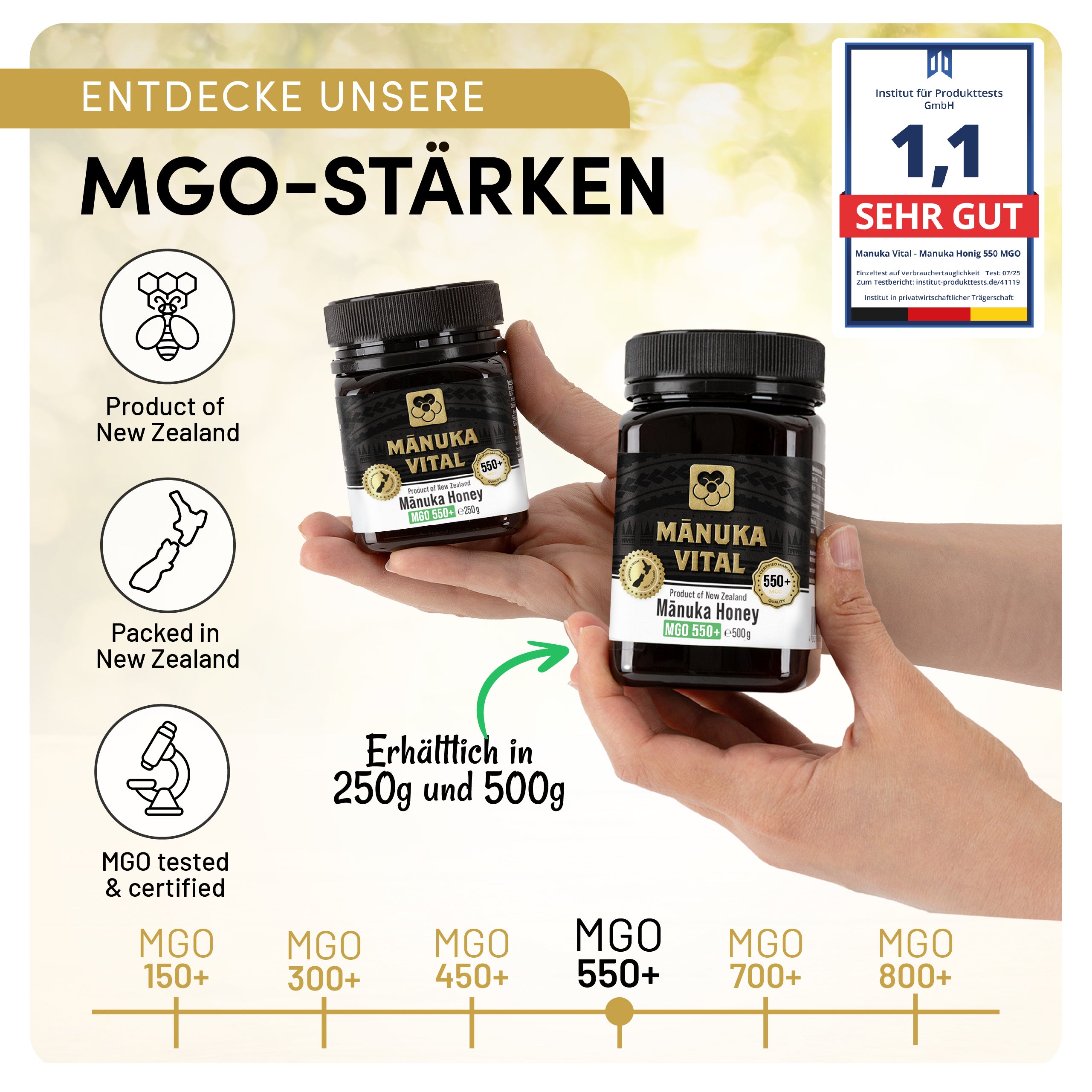 Miel de Manuka Vital MGO 550+ (250g)