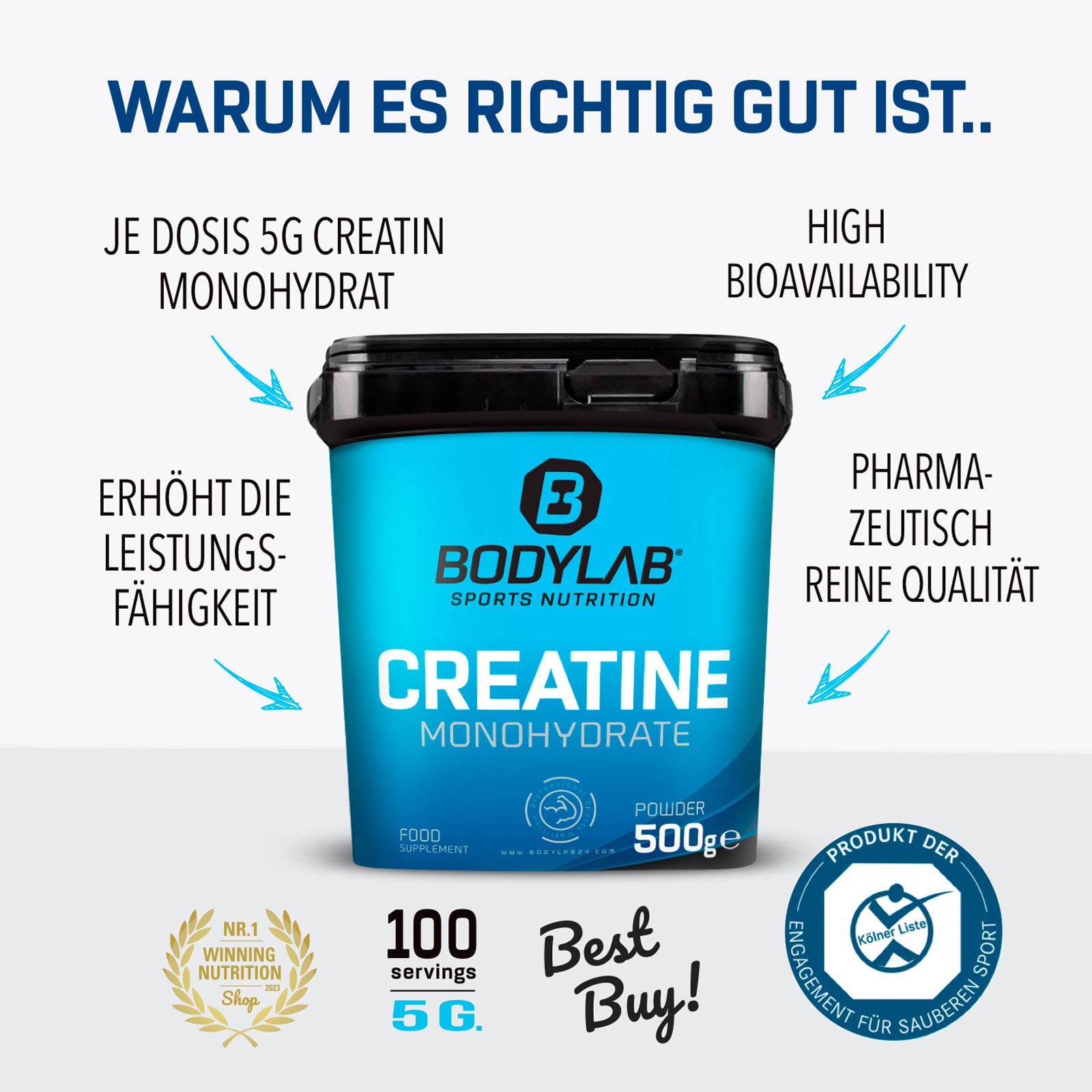 Riegel Adventskalender + GRATIS 500 g Creatine Powder