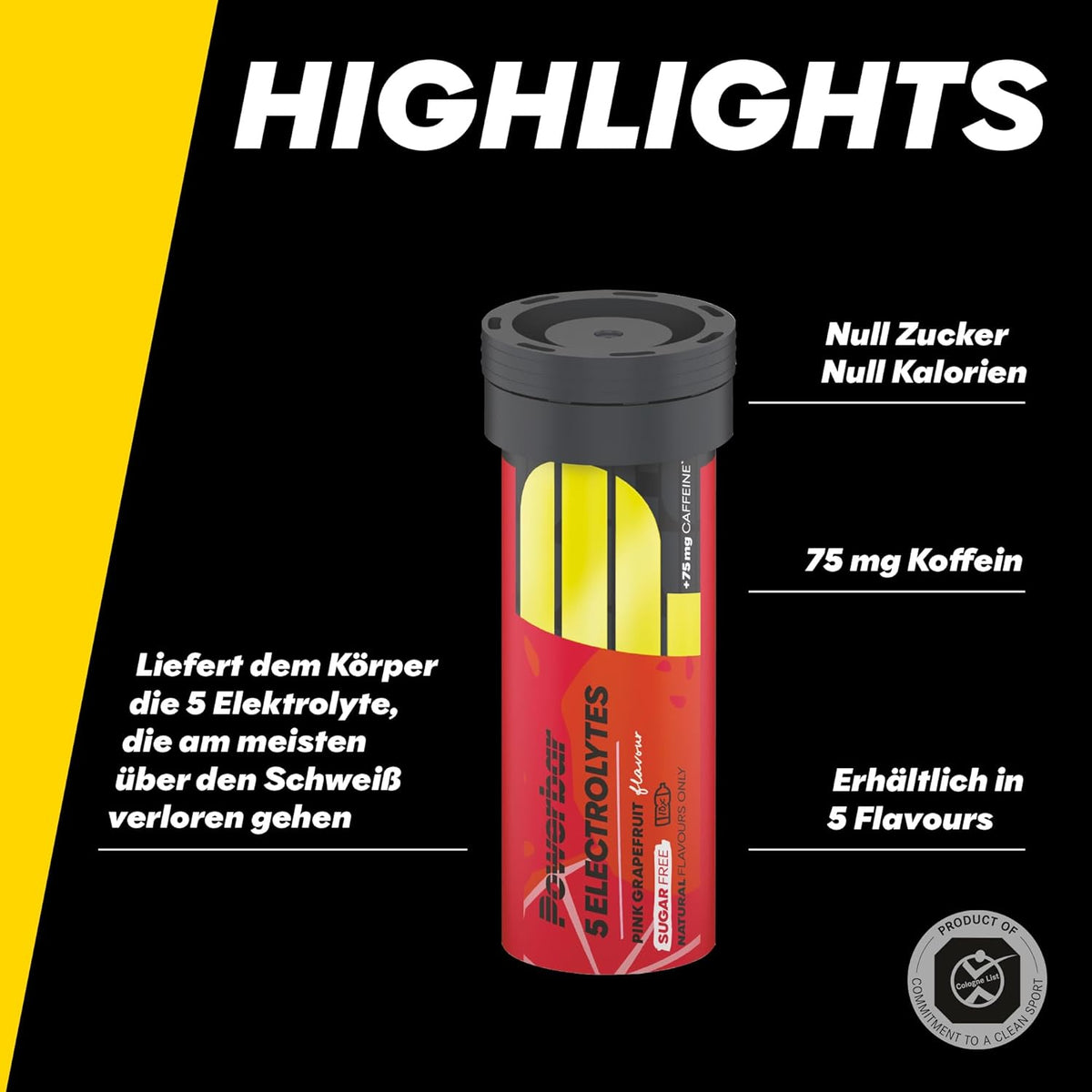 5 tubes de boisson isotonique aux électrolytes zéro calorie (10 comprimés effervescents)