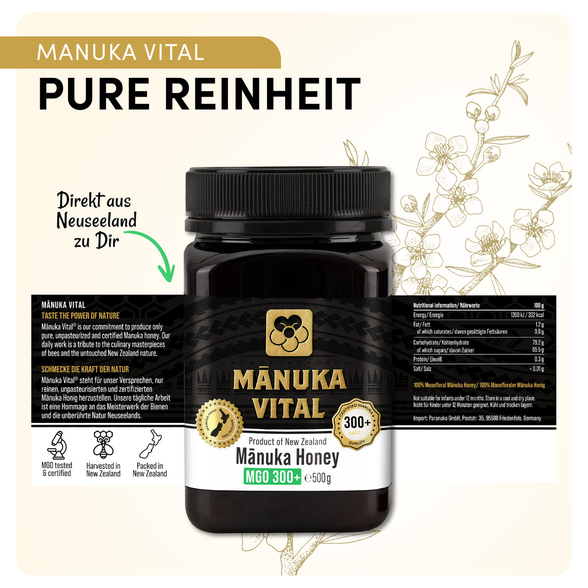 Manuka Vital Honig MGO 300+ (500g)