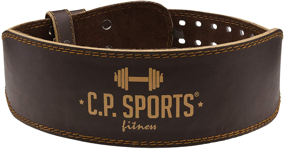 Ceinture d'haltérophilie en cuir marron