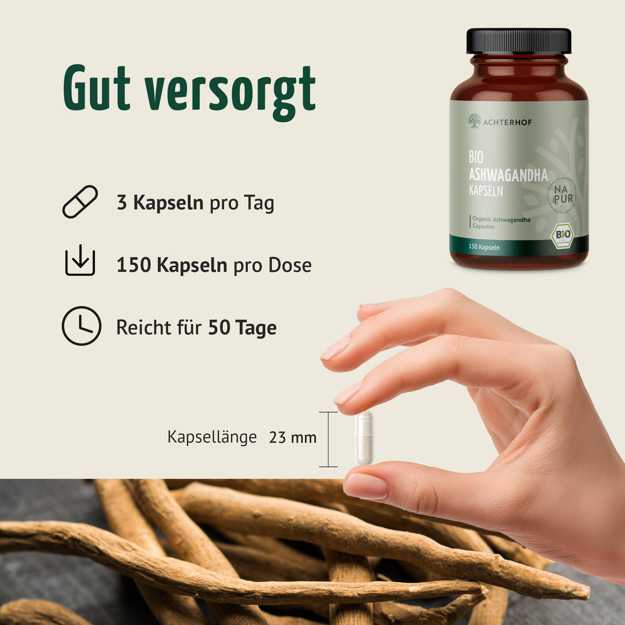 Ashwagandha Kapseln Bio (150 Kapseln)