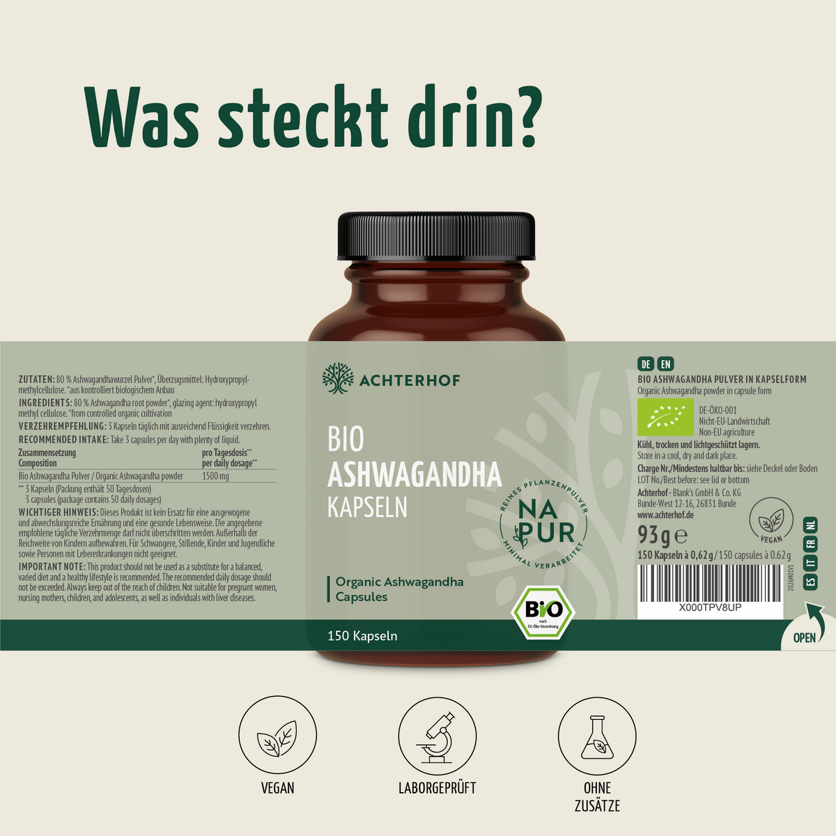 Gélules d'Ashwagandha Bio (150 gélules)