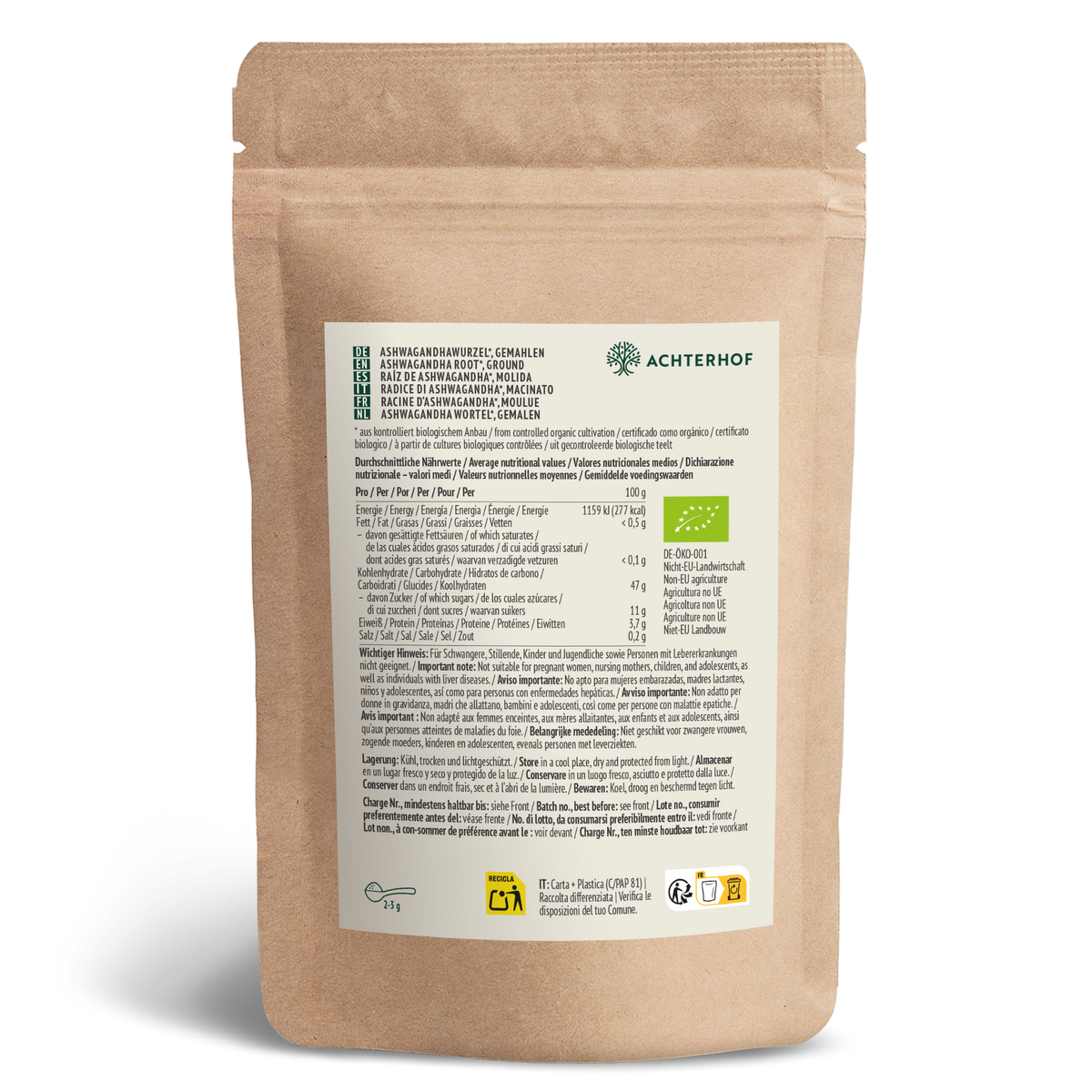 Poudre d'Ashwagandha Bio (250g)