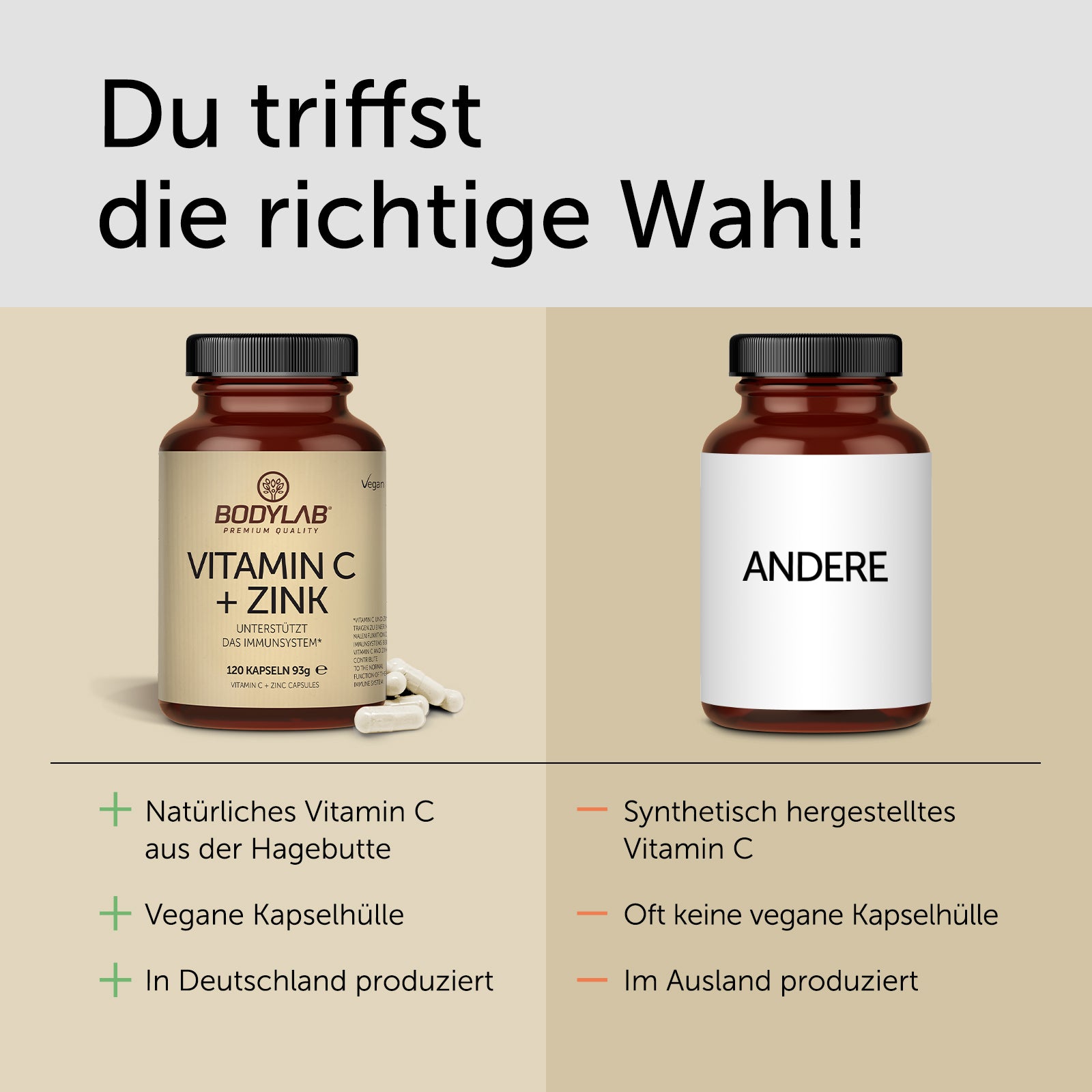 3 x Vitamin C + Zink (3 x 120 Kapseln)