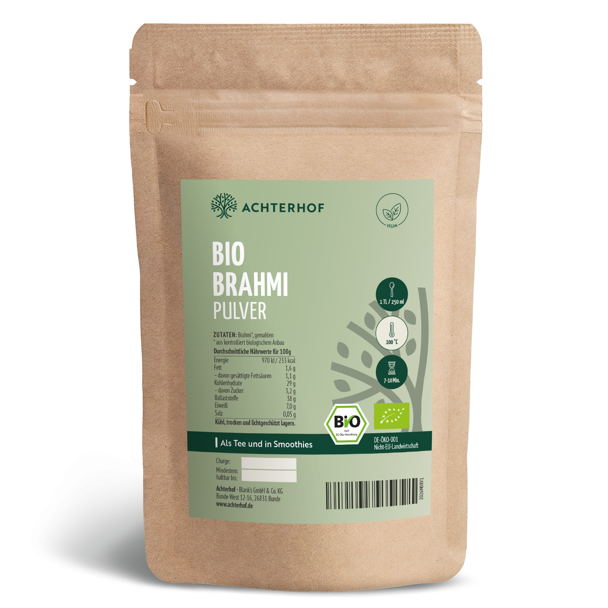 Poudre de Brahmi bio (500g)