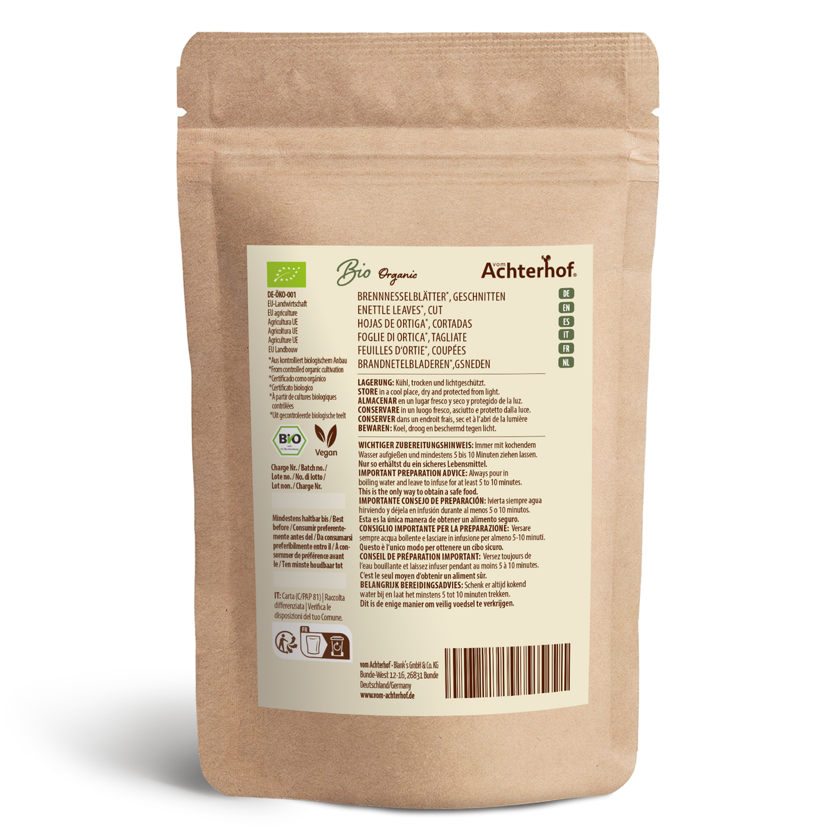 Feuilles d'ortie séchées Bio (250g)