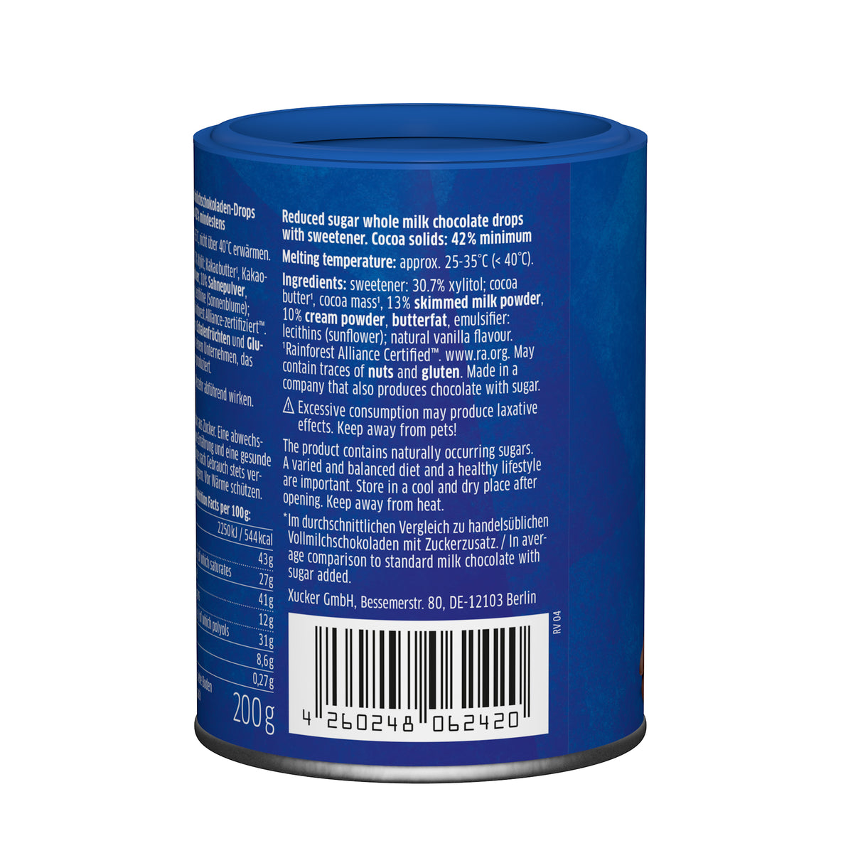 Schokodrops Vollmilch mit finnischem Xylit (200g)