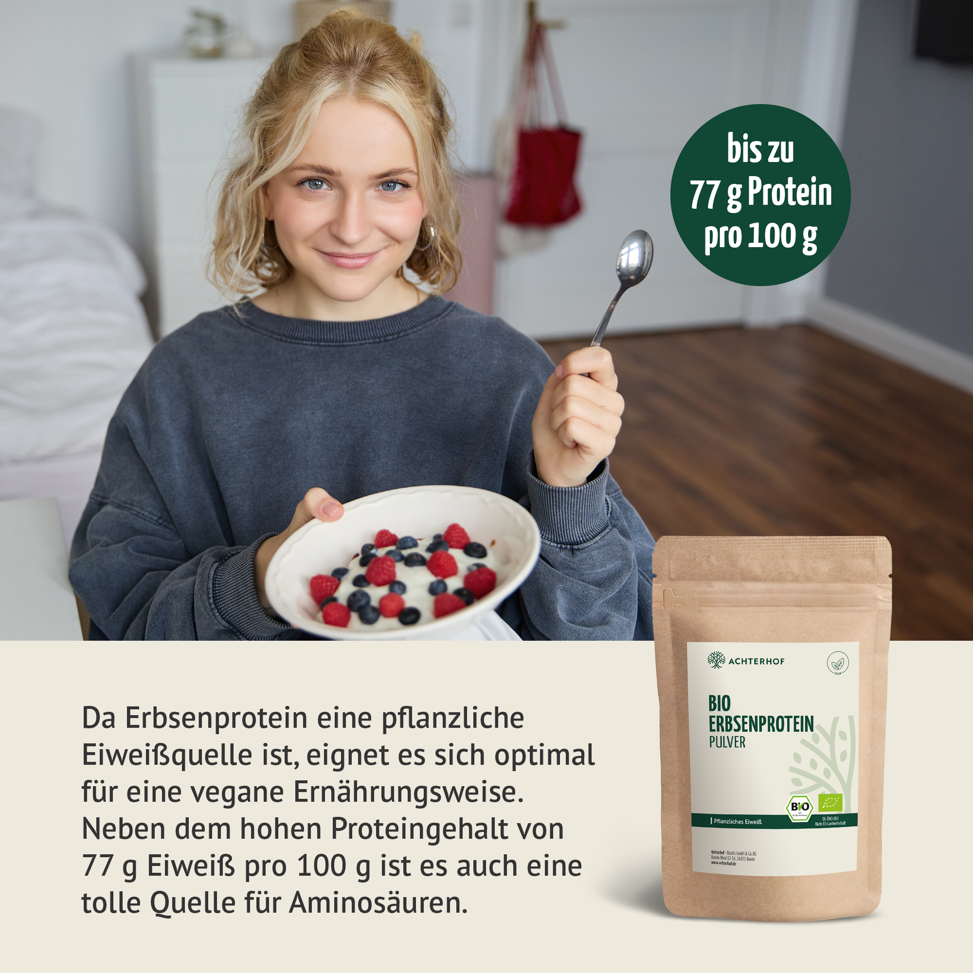 Bio Erbsenprotein Pulver (500g)