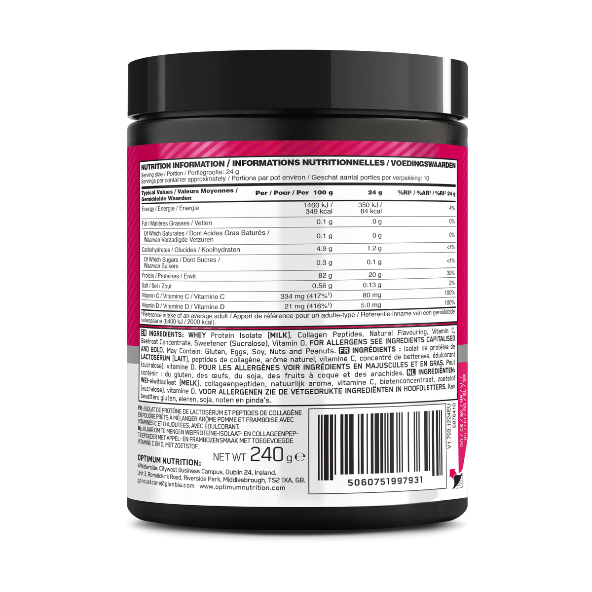 Clear Whey + Collagen (240g) Apple Raspberry