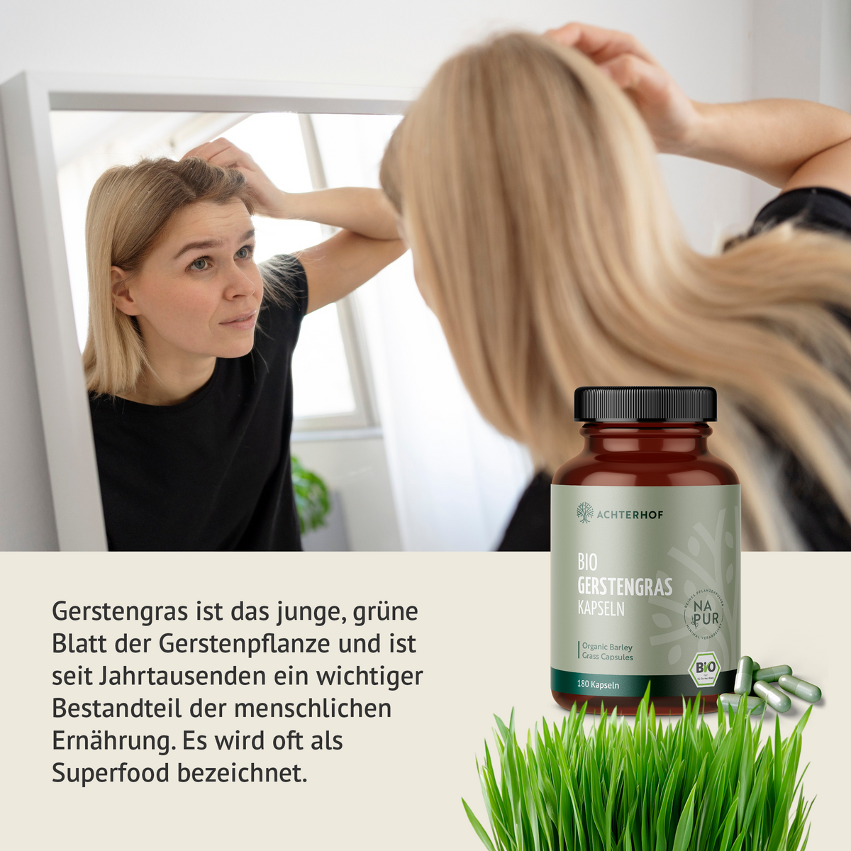Gélules d'herbe d'orge bio (180 gélules)