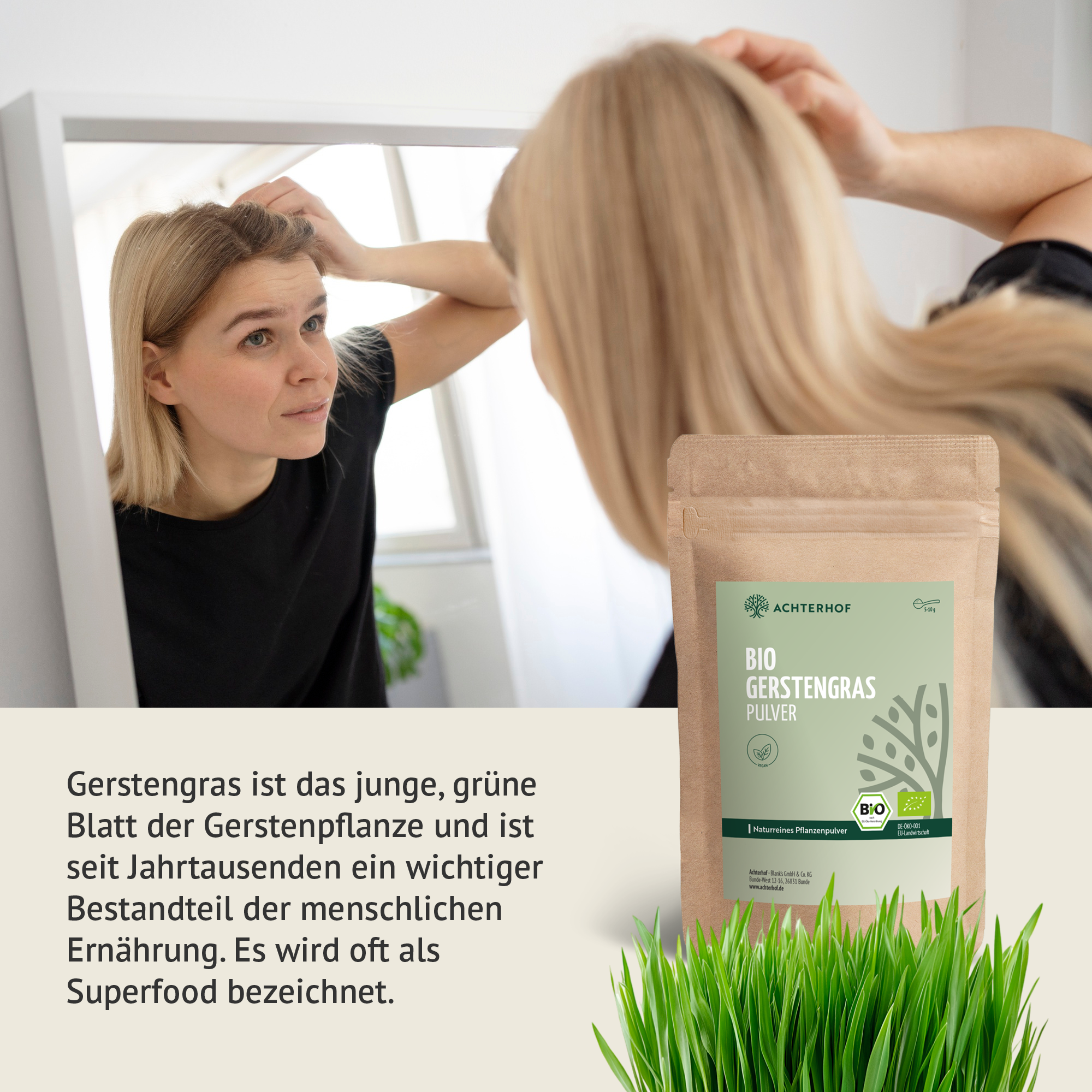 Poudre d'herbe d'orge bio (500g)