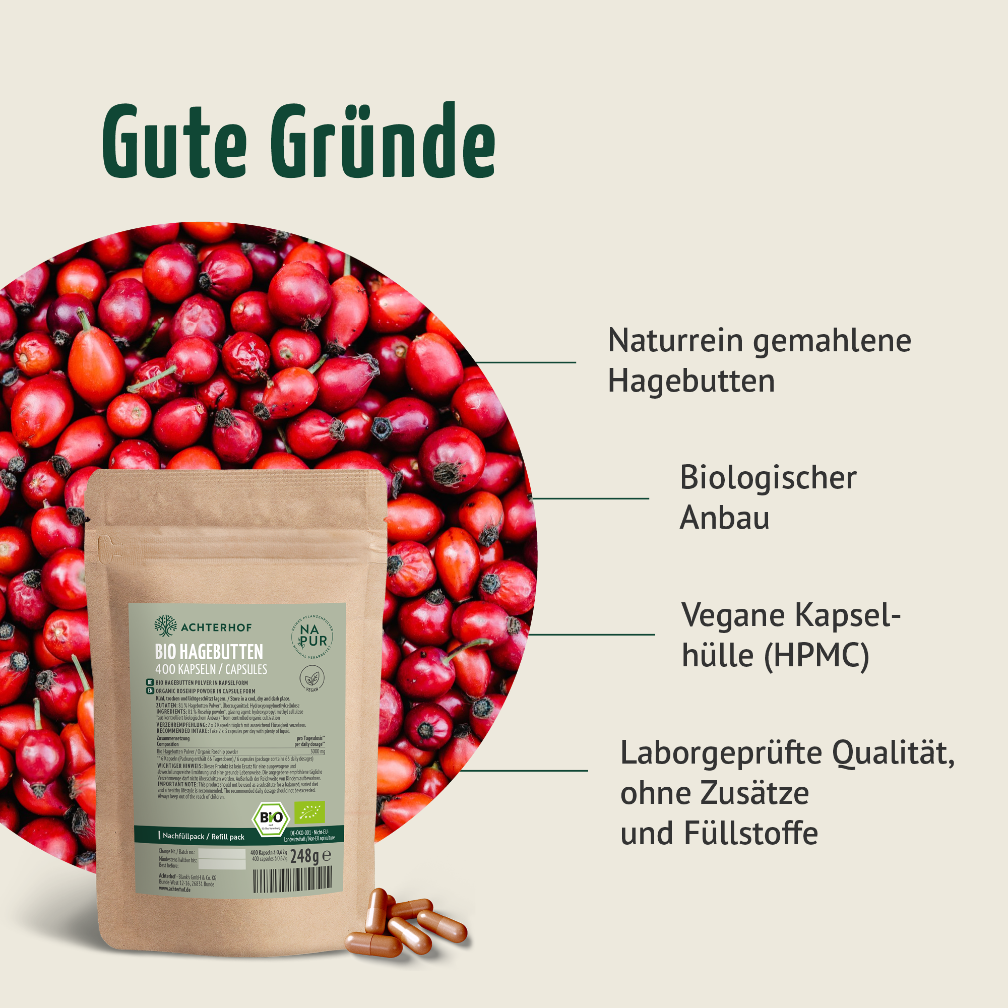 Gélules de cynorrhodon bio Recharge (400 gélules)