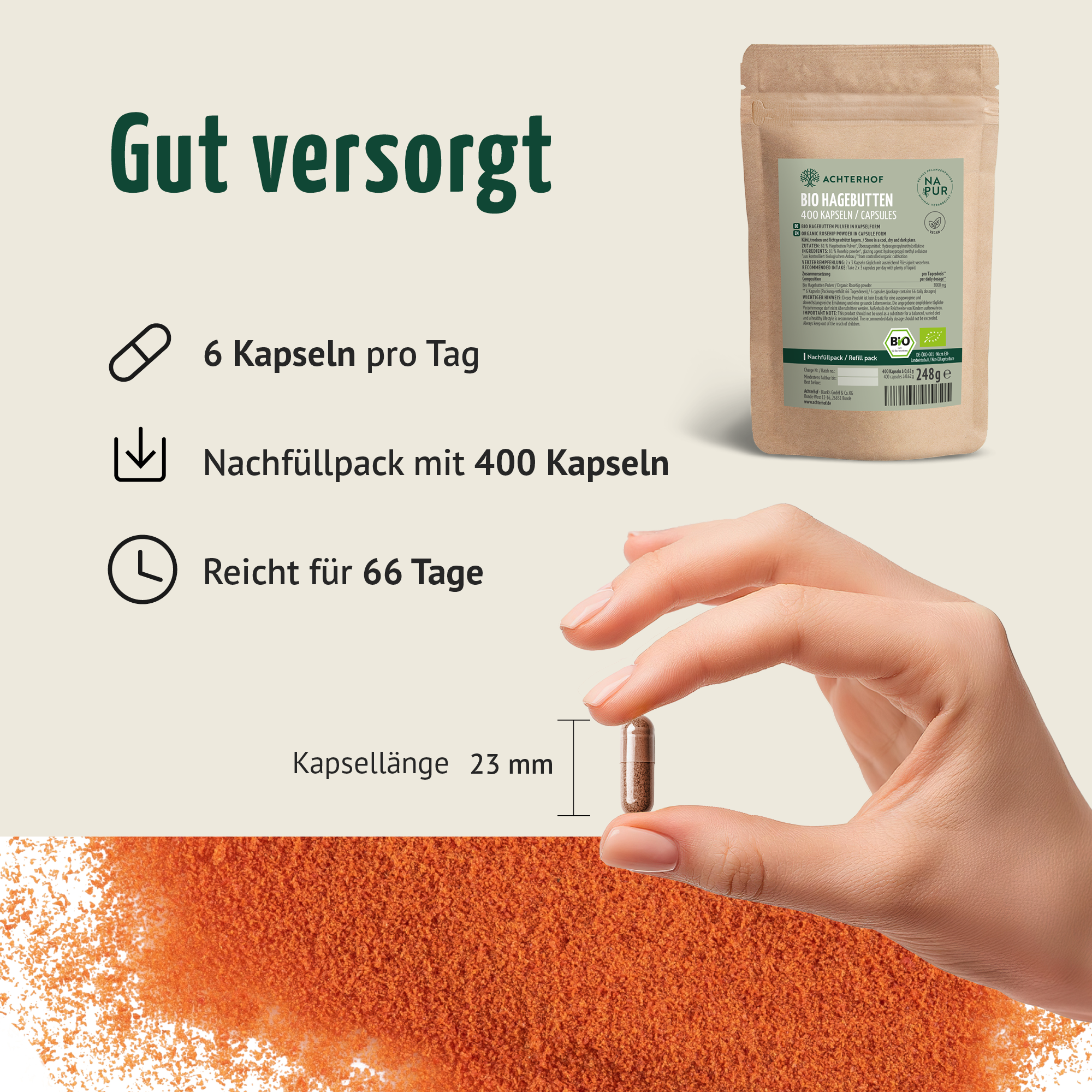 Gélules de cynorrhodon bio Recharge (400 gélules)